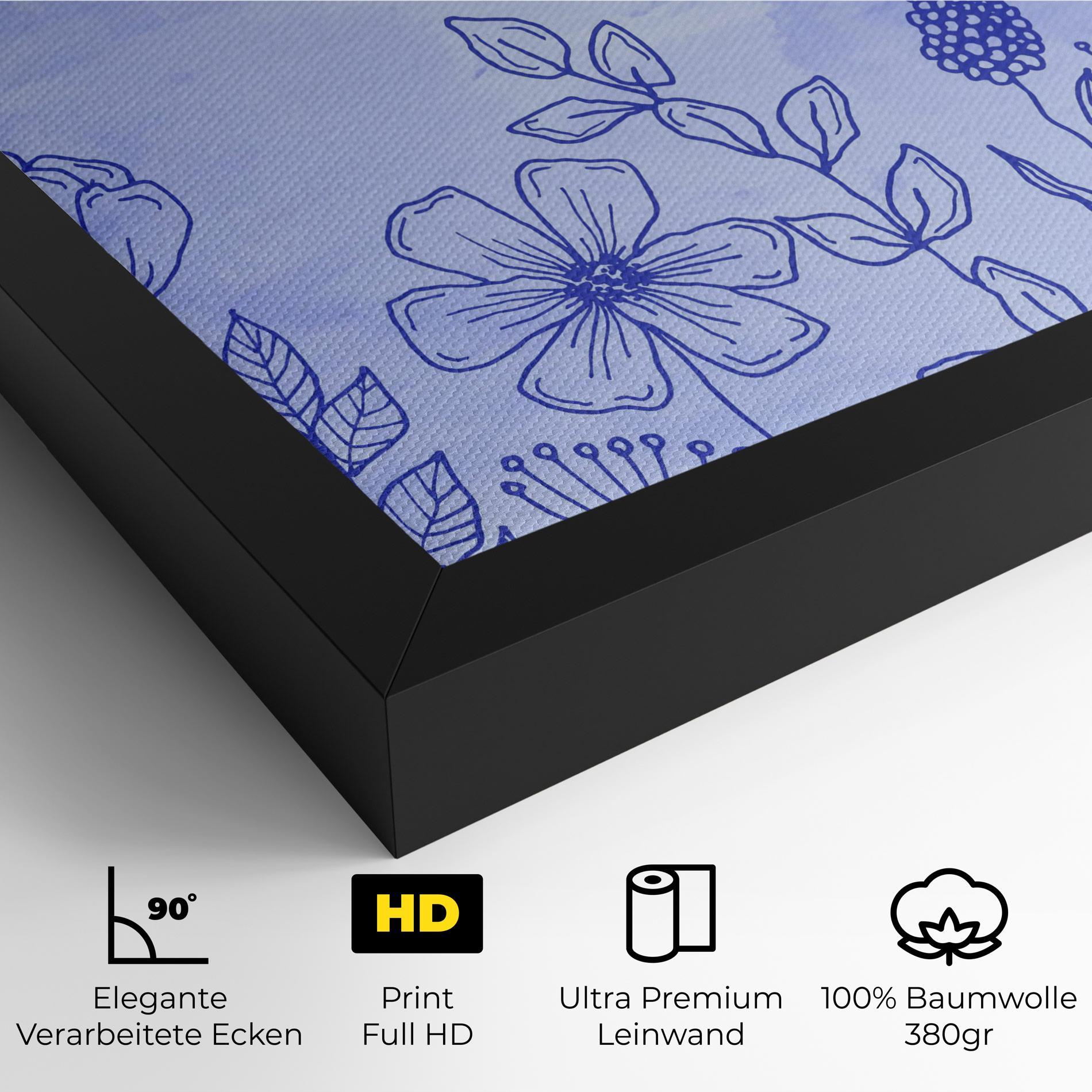 Leinwandbild Blue Line Plant mockup 4