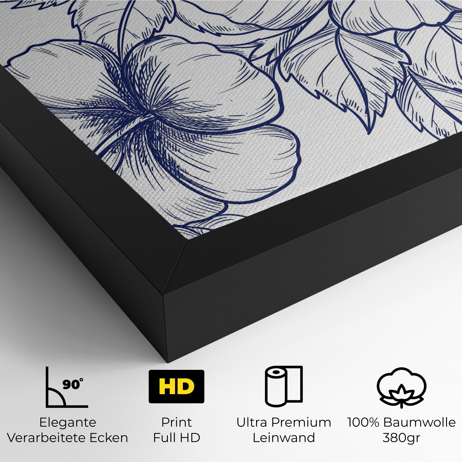 Dark Blue Line Flower mockup 4