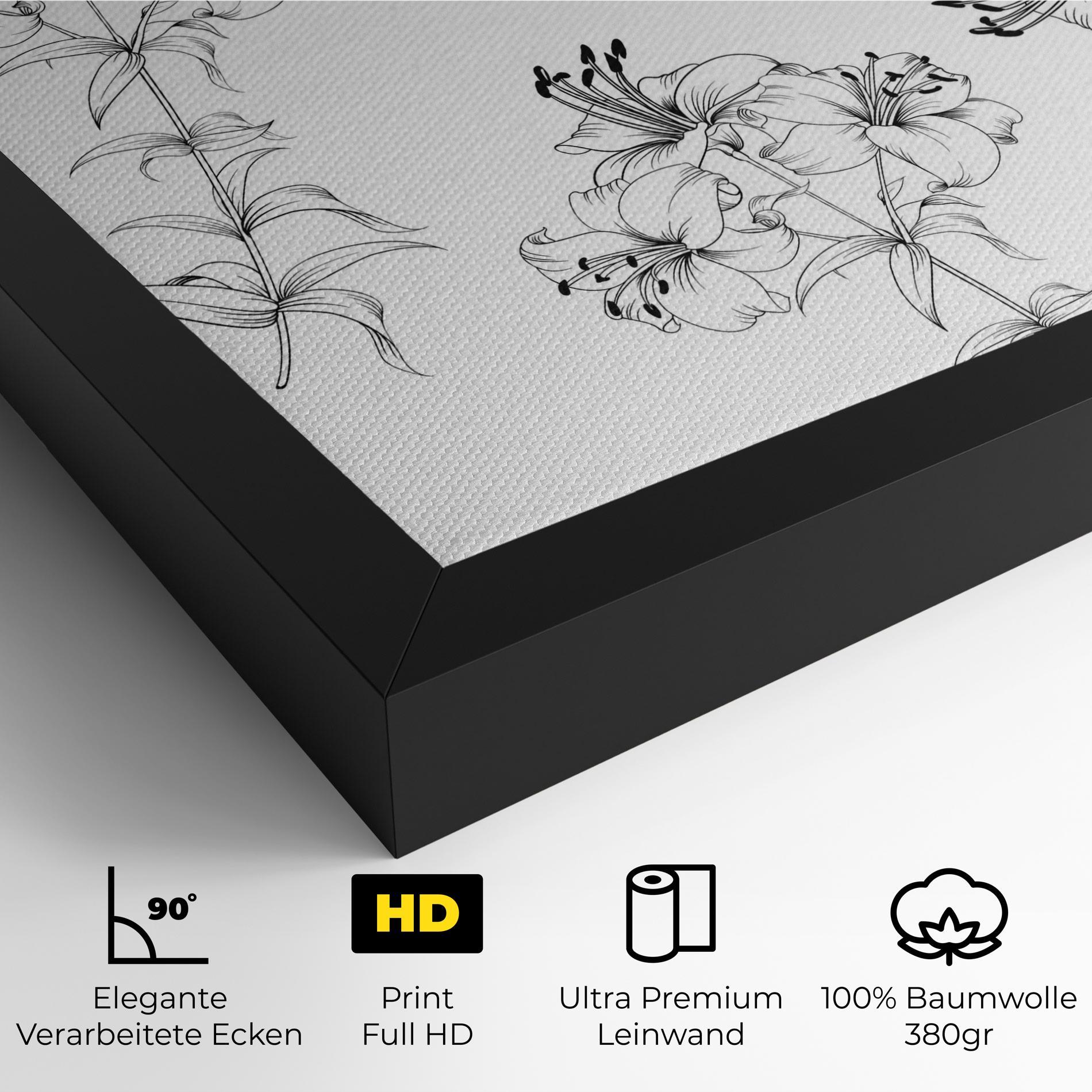 Leinwandbild Flower Pattern mockup 4