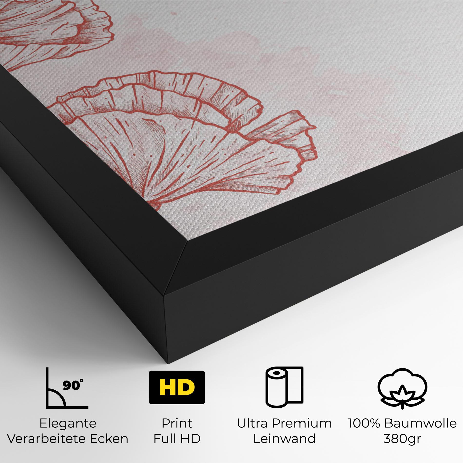 Leinwandbild Red Poppy Line mockup 4