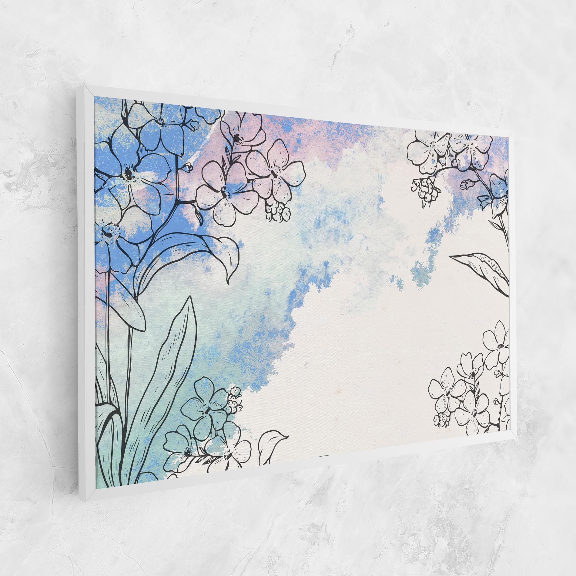 Blue Watercolor Flower mockup 1
