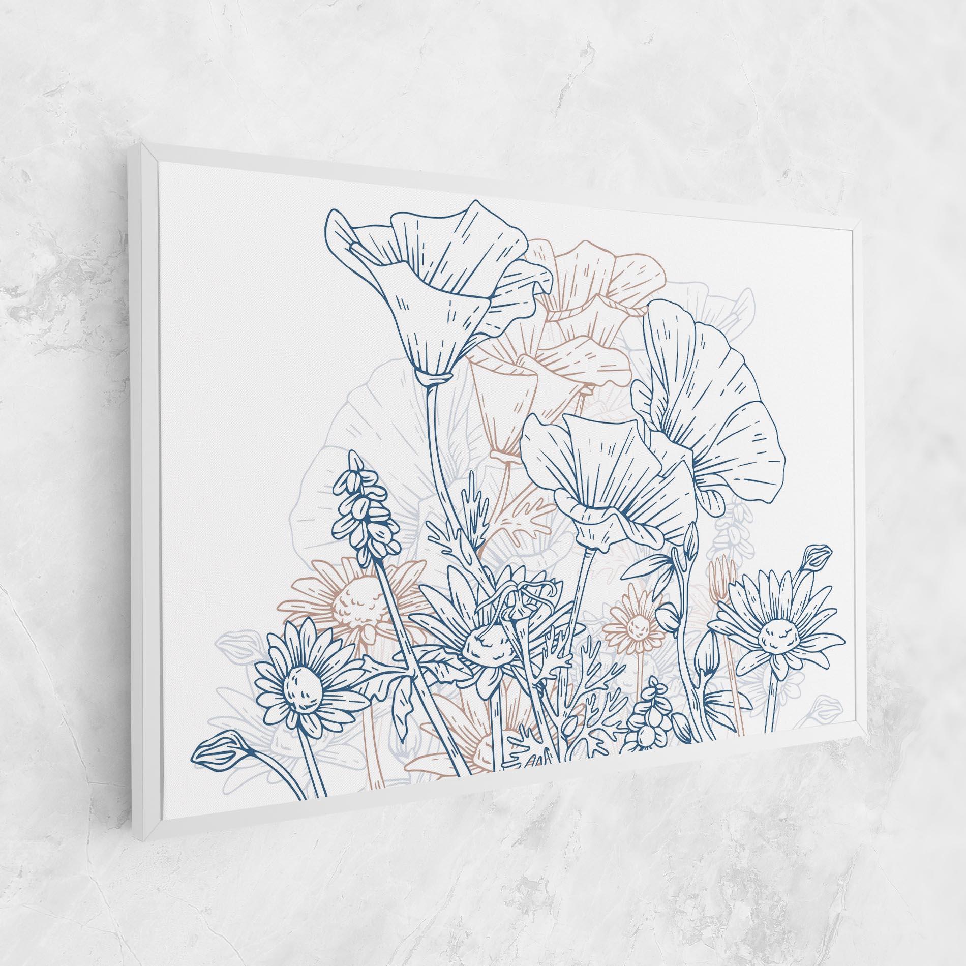 Leinwandbild Cream Blue Line mockup 1