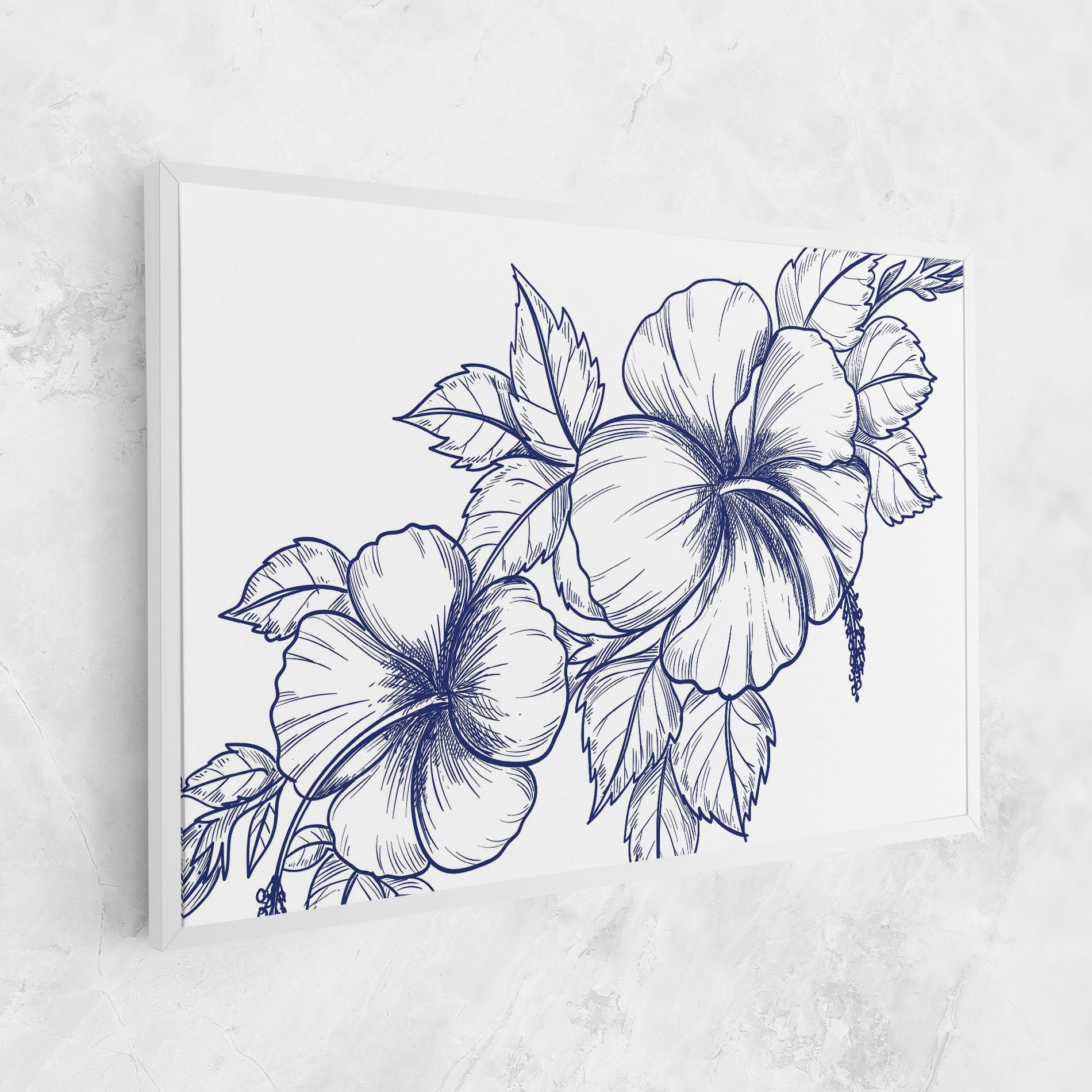 Dark Blue Line Flower mockup 1