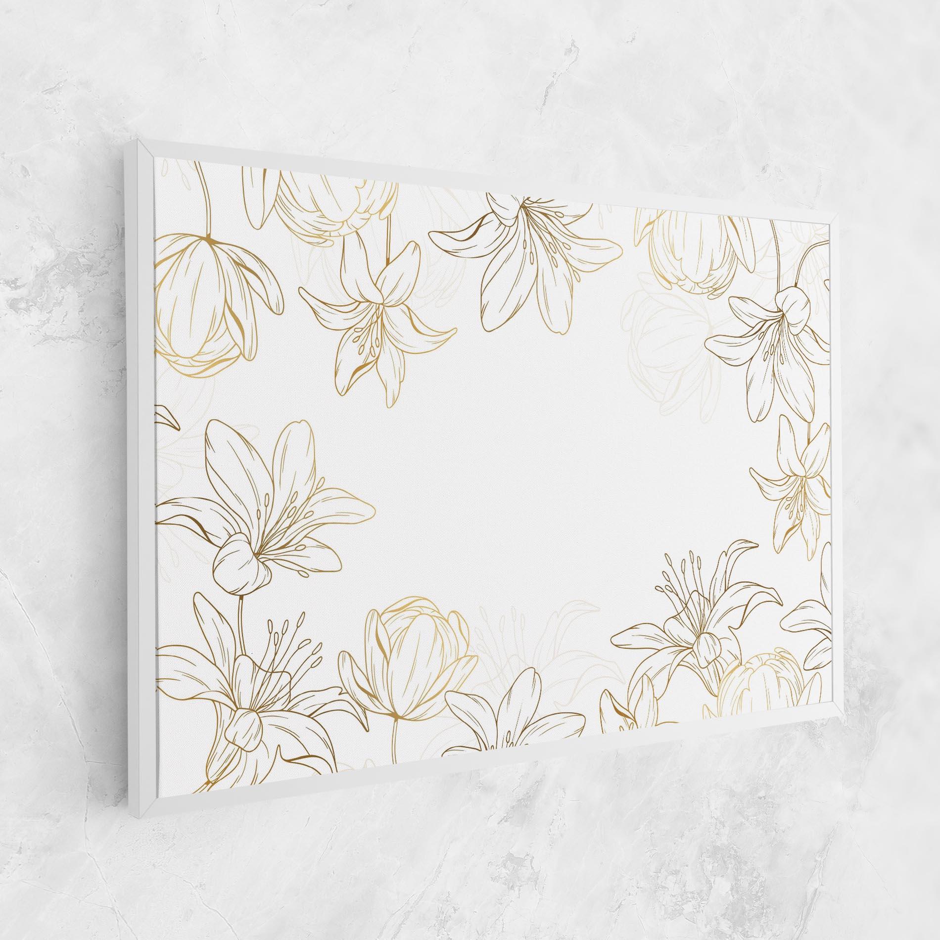 Leinwandbild Gold Line Flower mockup 1