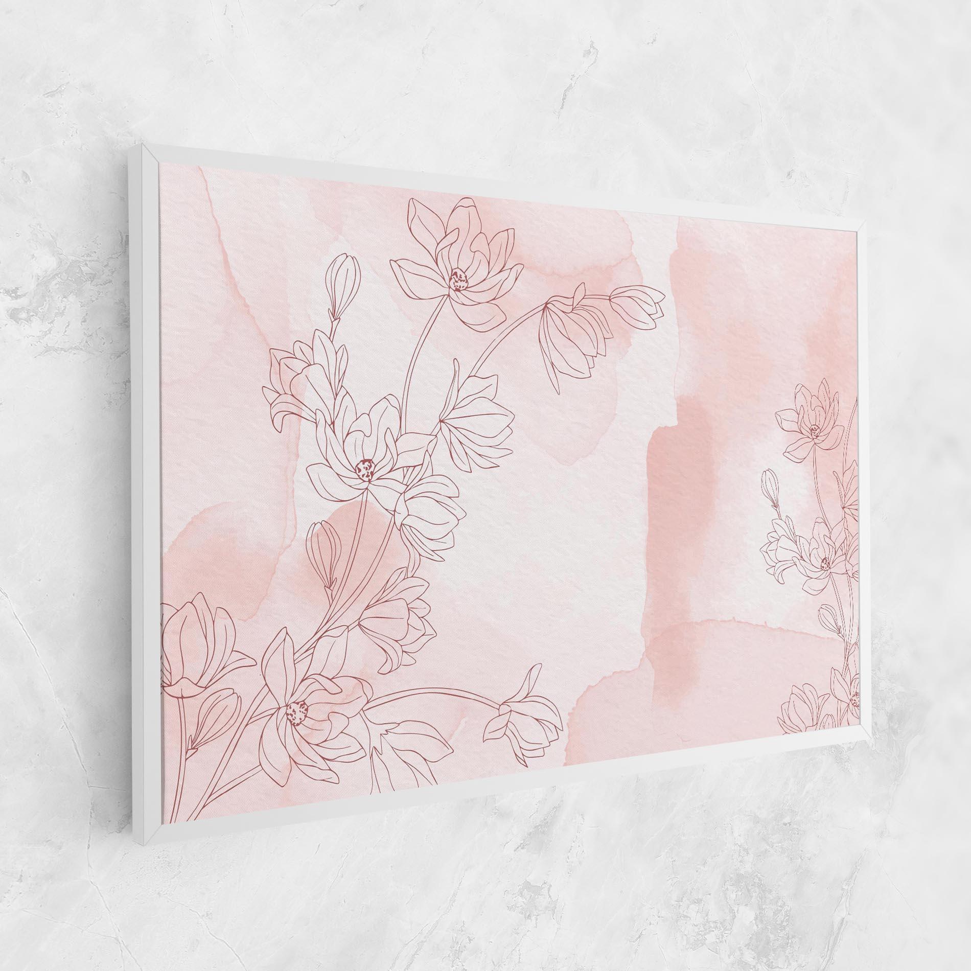 Leinwandbild Pink Flower Line mockup 1