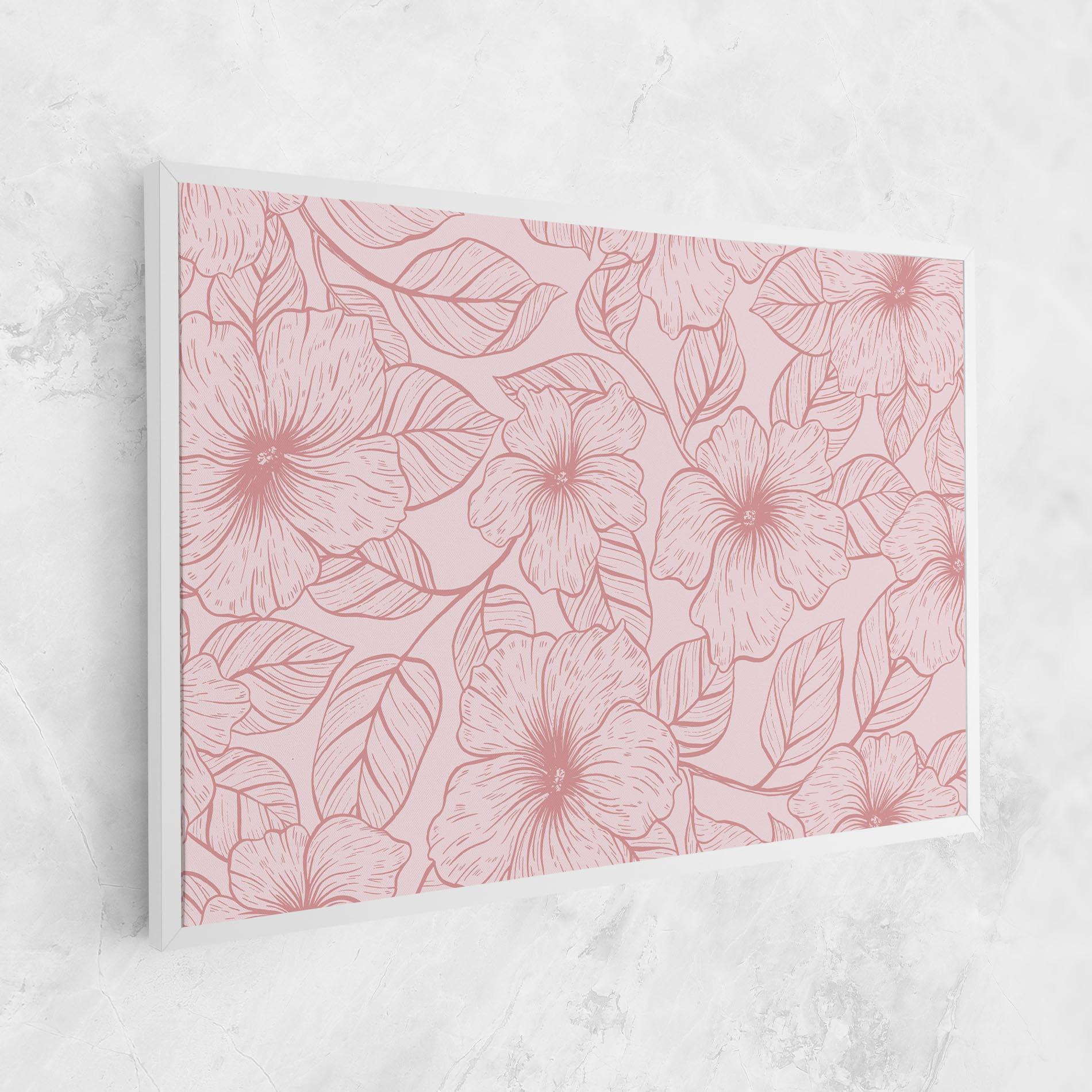 Leinwandbild Pink Line Flower mockup 1