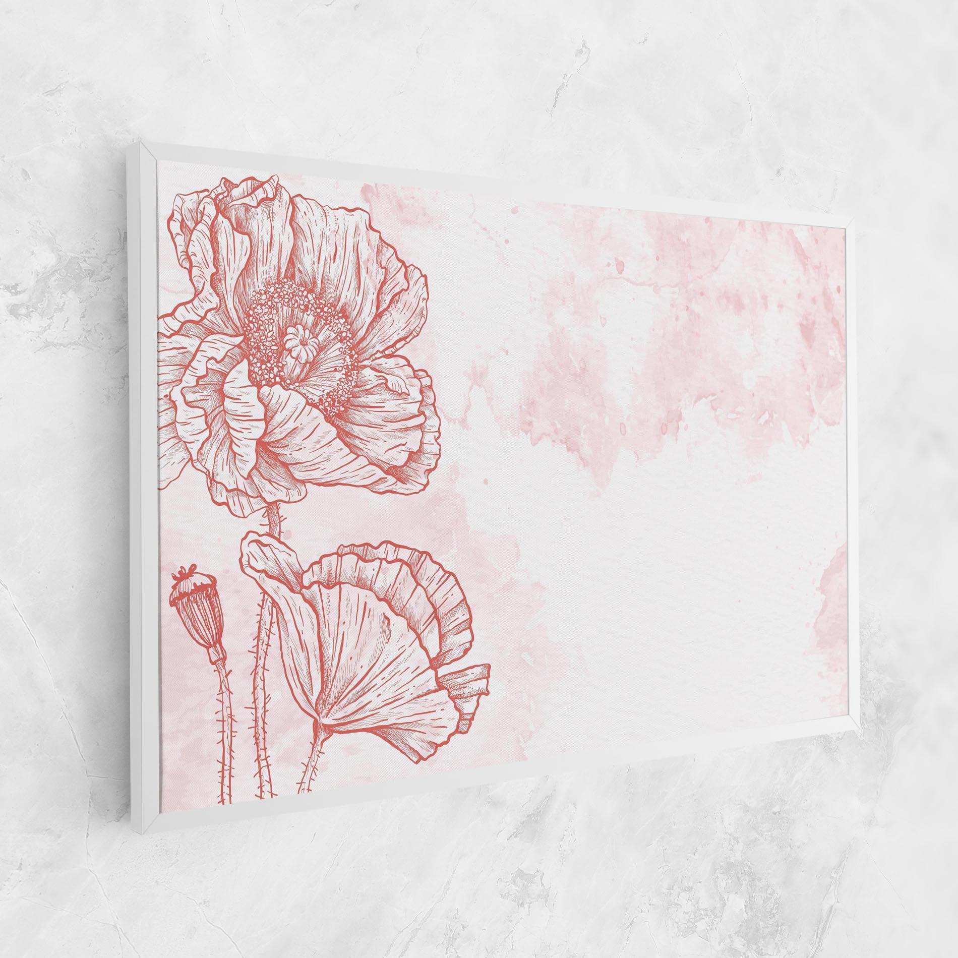 Leinwandbild Red Poppy Line mockup 1