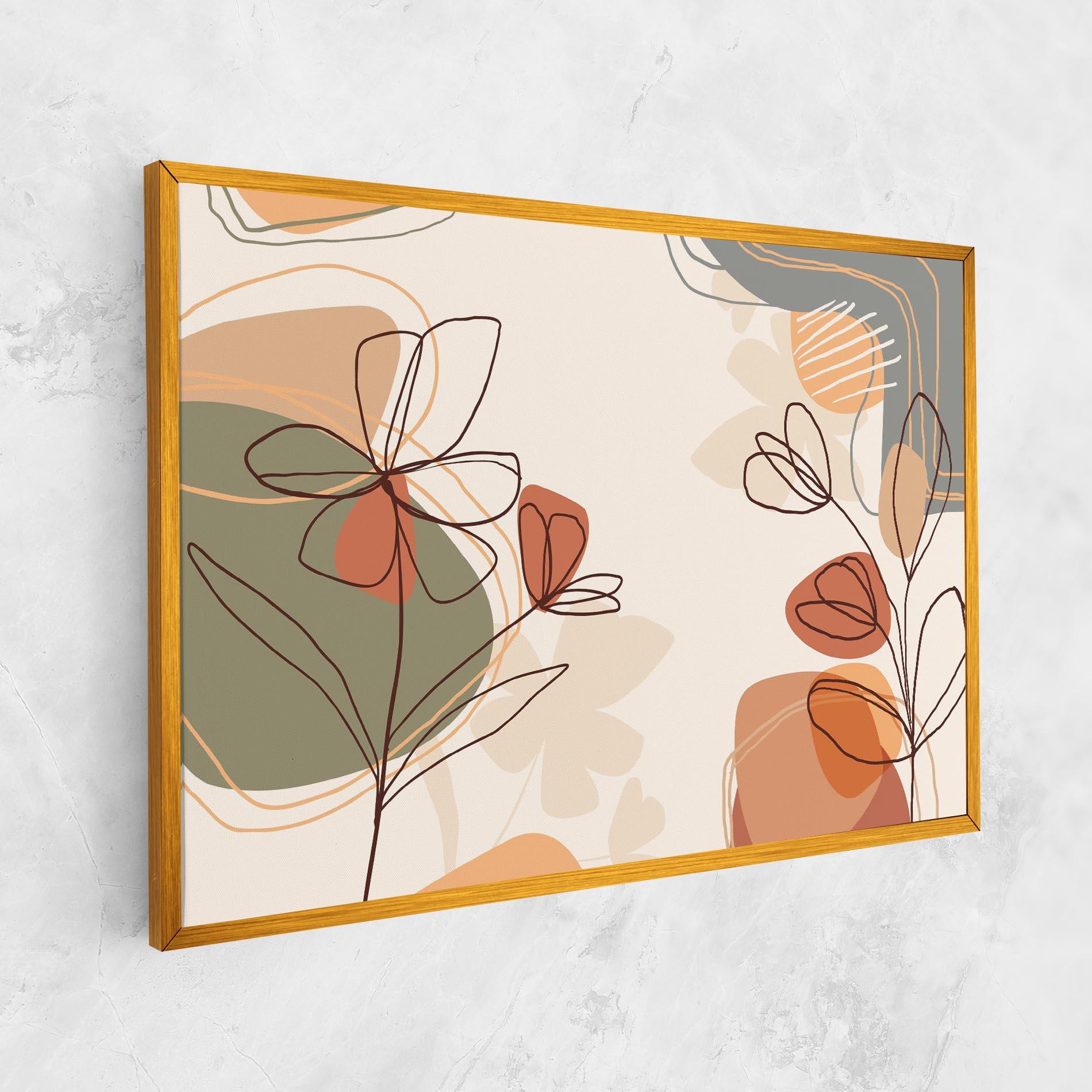 Leinwandbild Brown Line Plants mockup 1