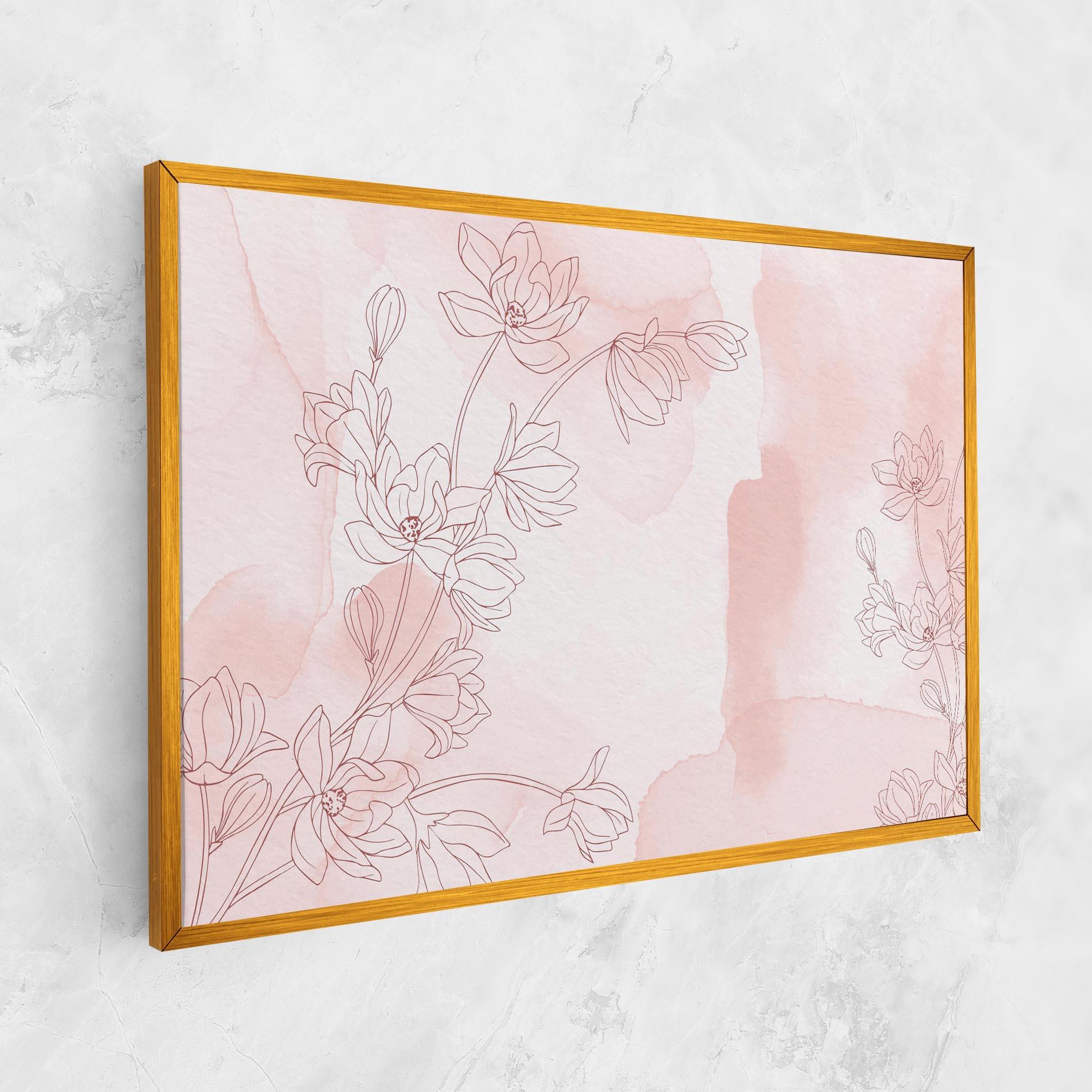 Leinwandbild Pink Flower Line mockup 1