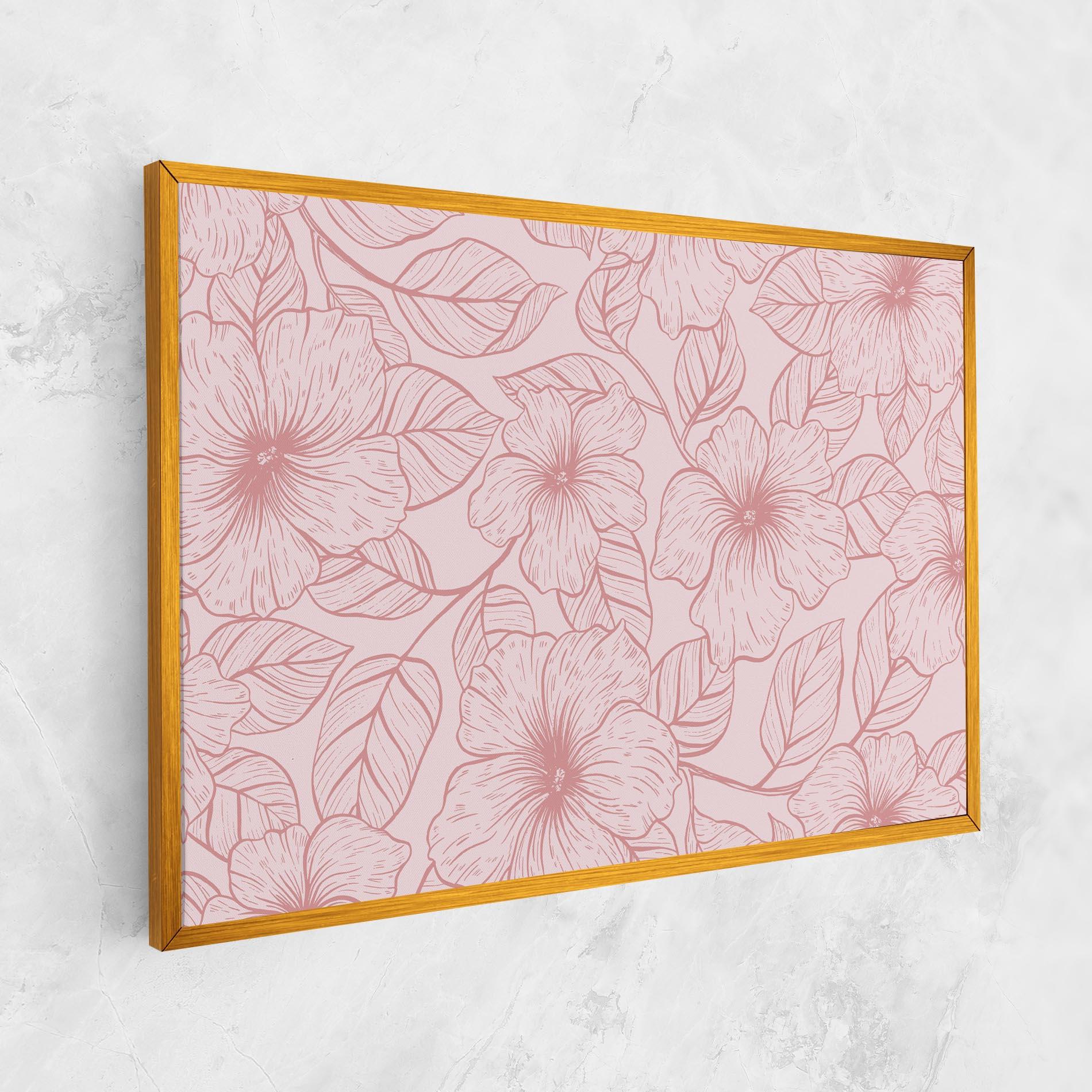 Leinwandbild Pink Line Flower mockup 1