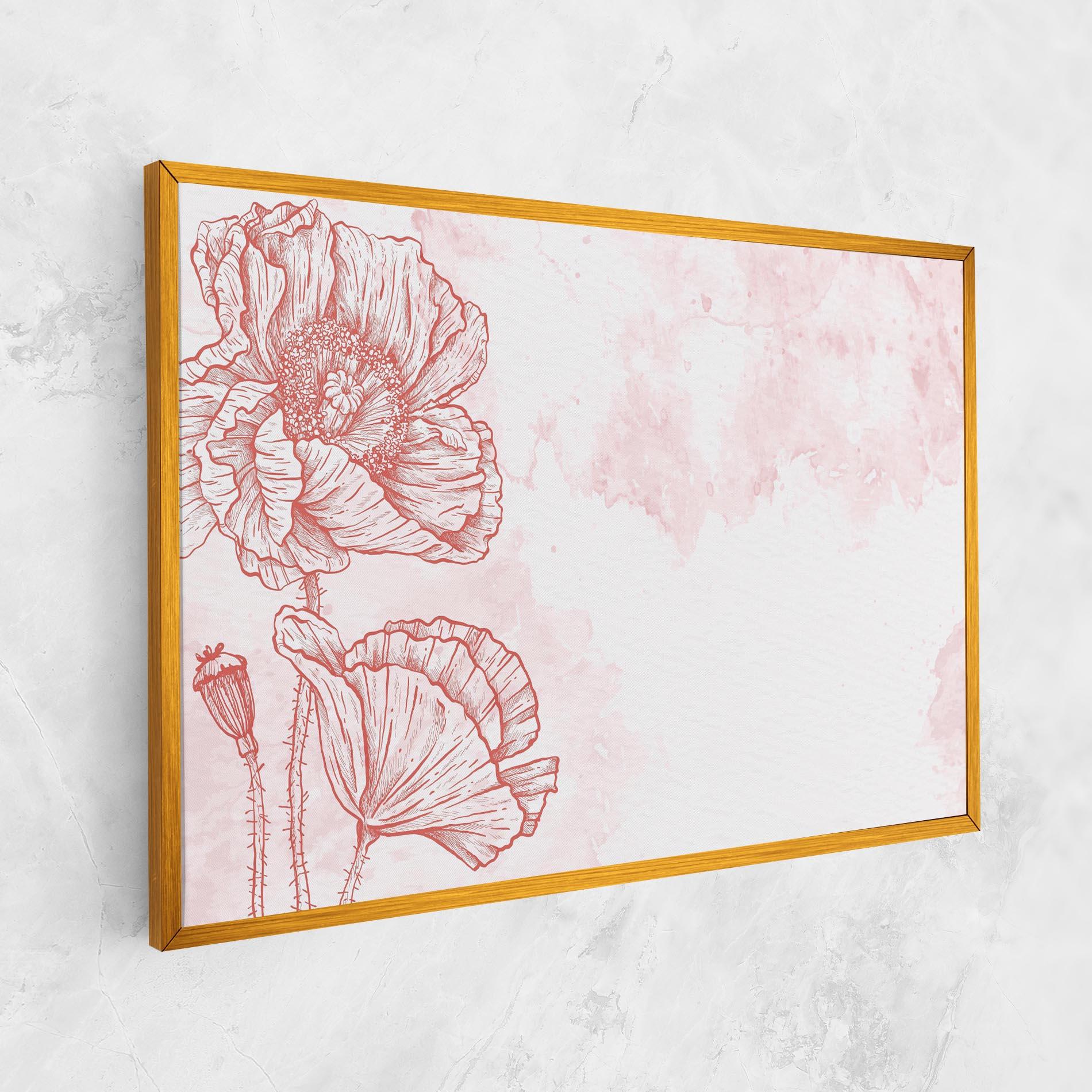 Leinwandbild Red Poppy Line mockup 1