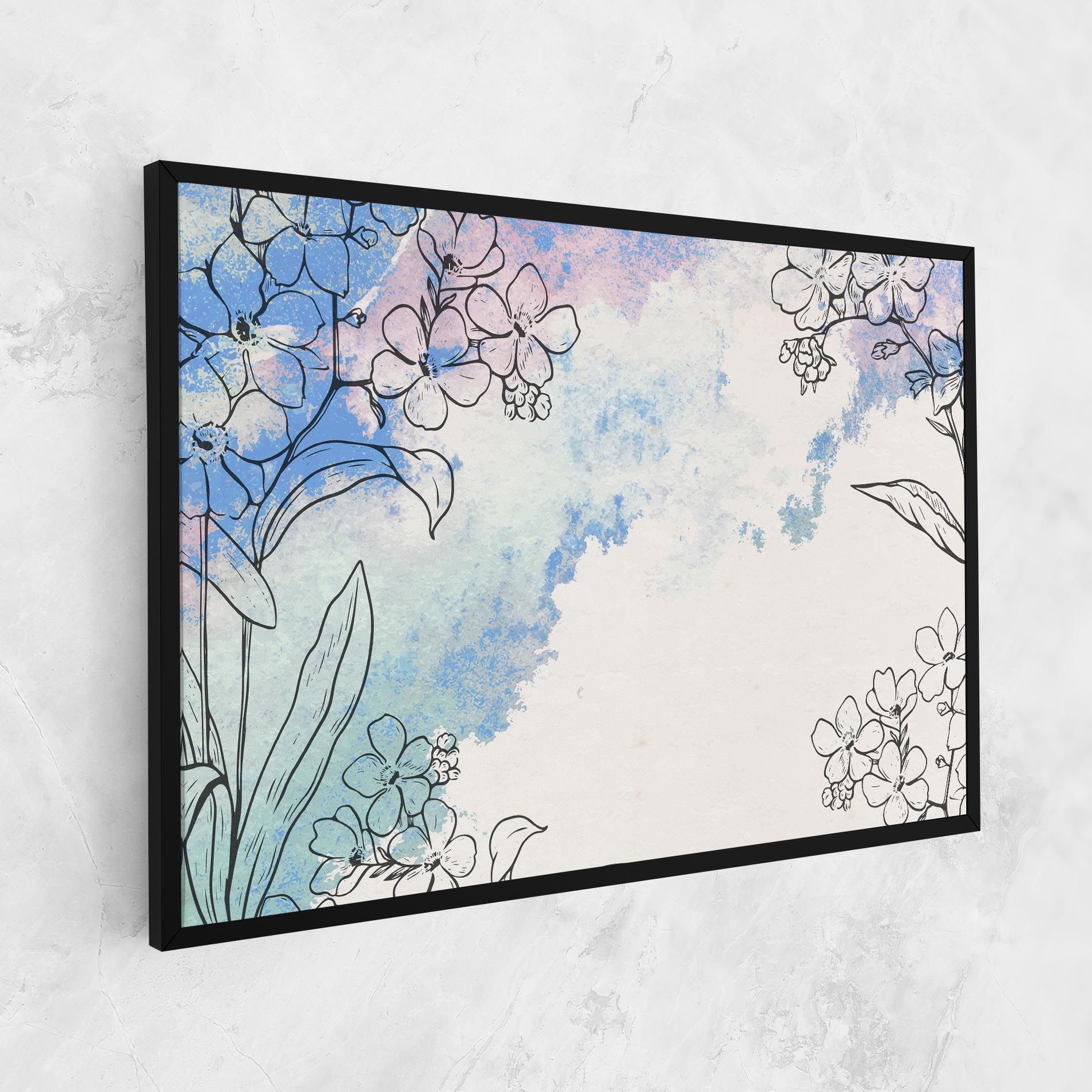Blue Watercolor Flower mockup 1