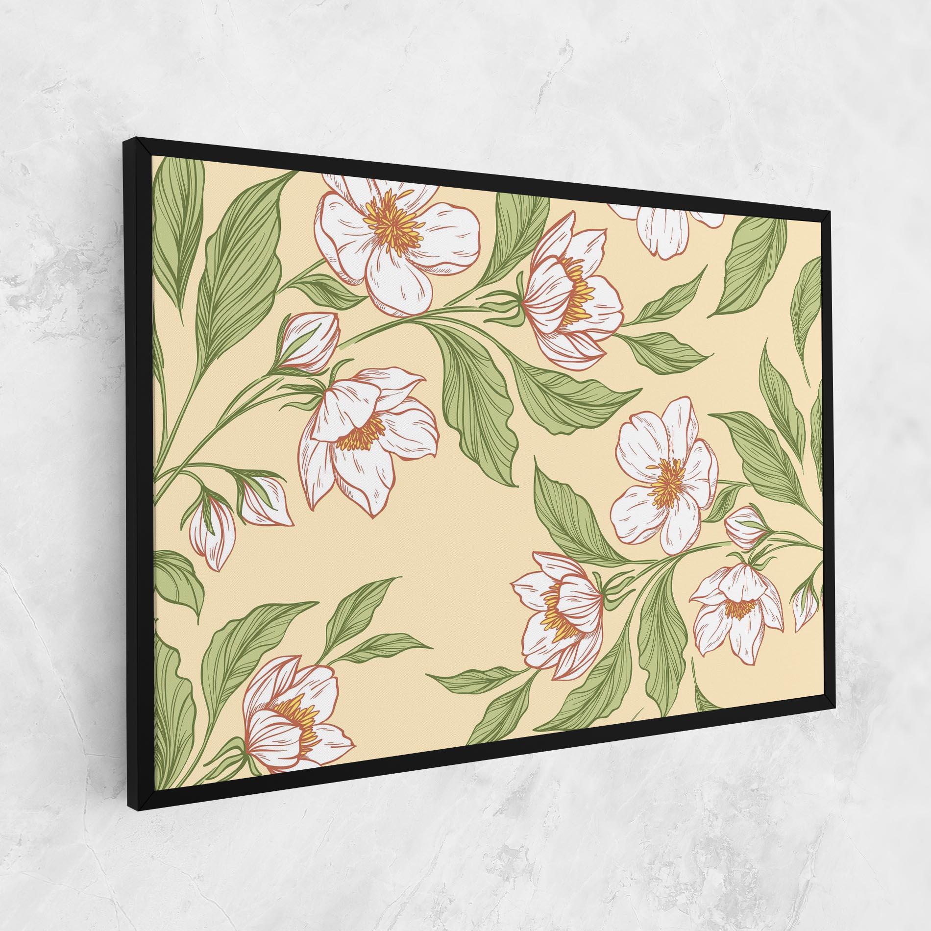 Leinwandbild Cream Flower White mockup 1