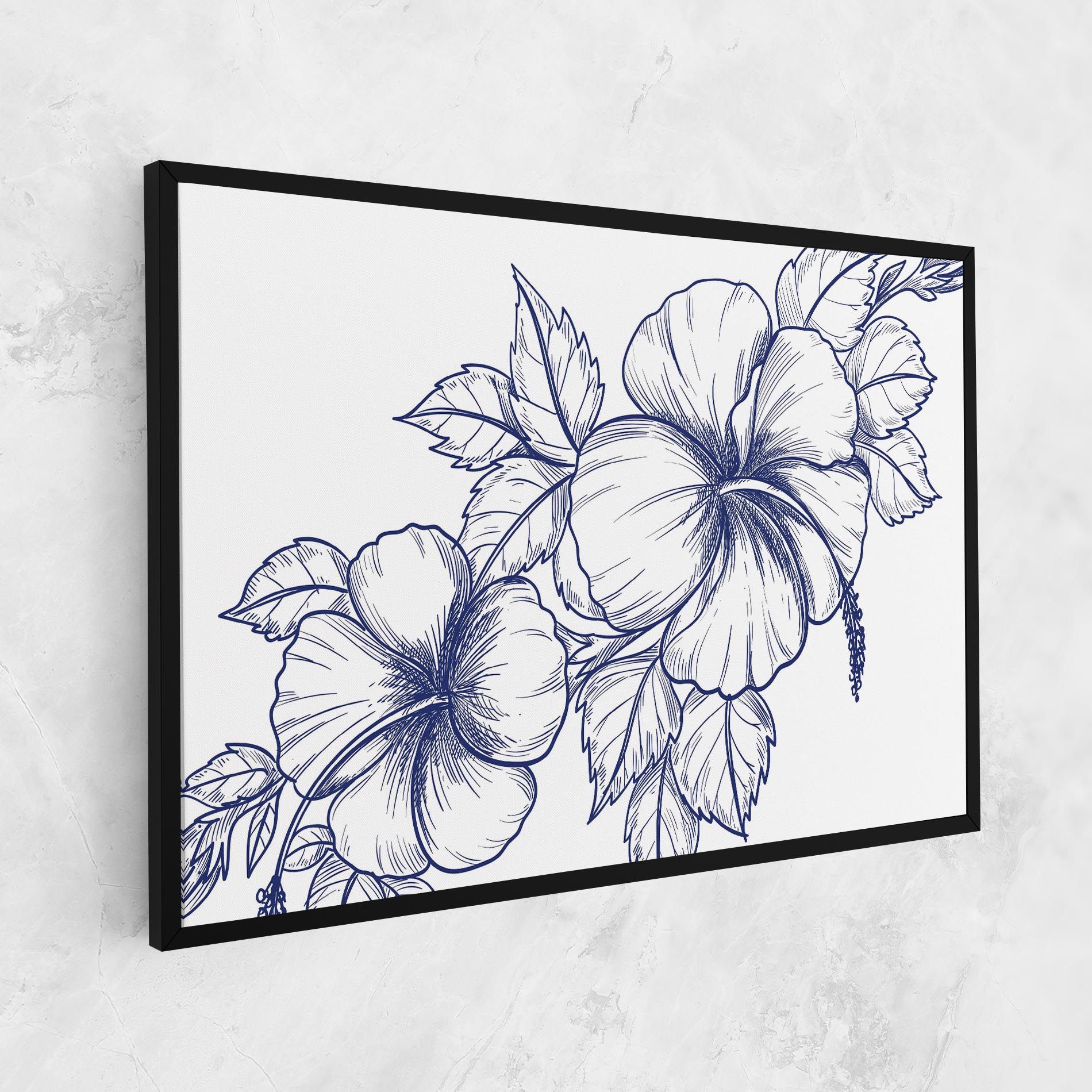 Dark Blue Line Flower mockup 1