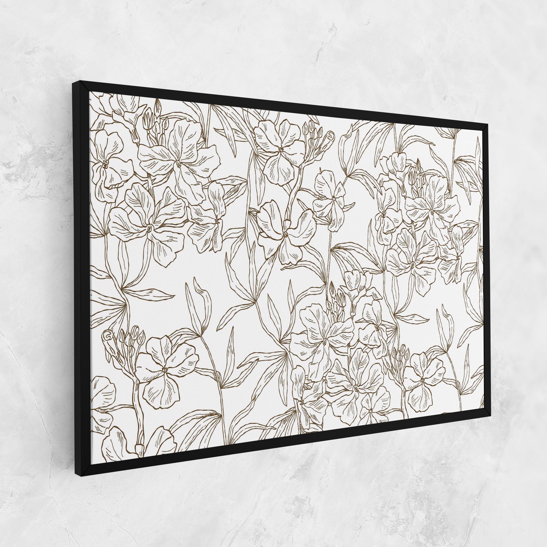 Leinwandbild Flower Brown Line mockup 1
