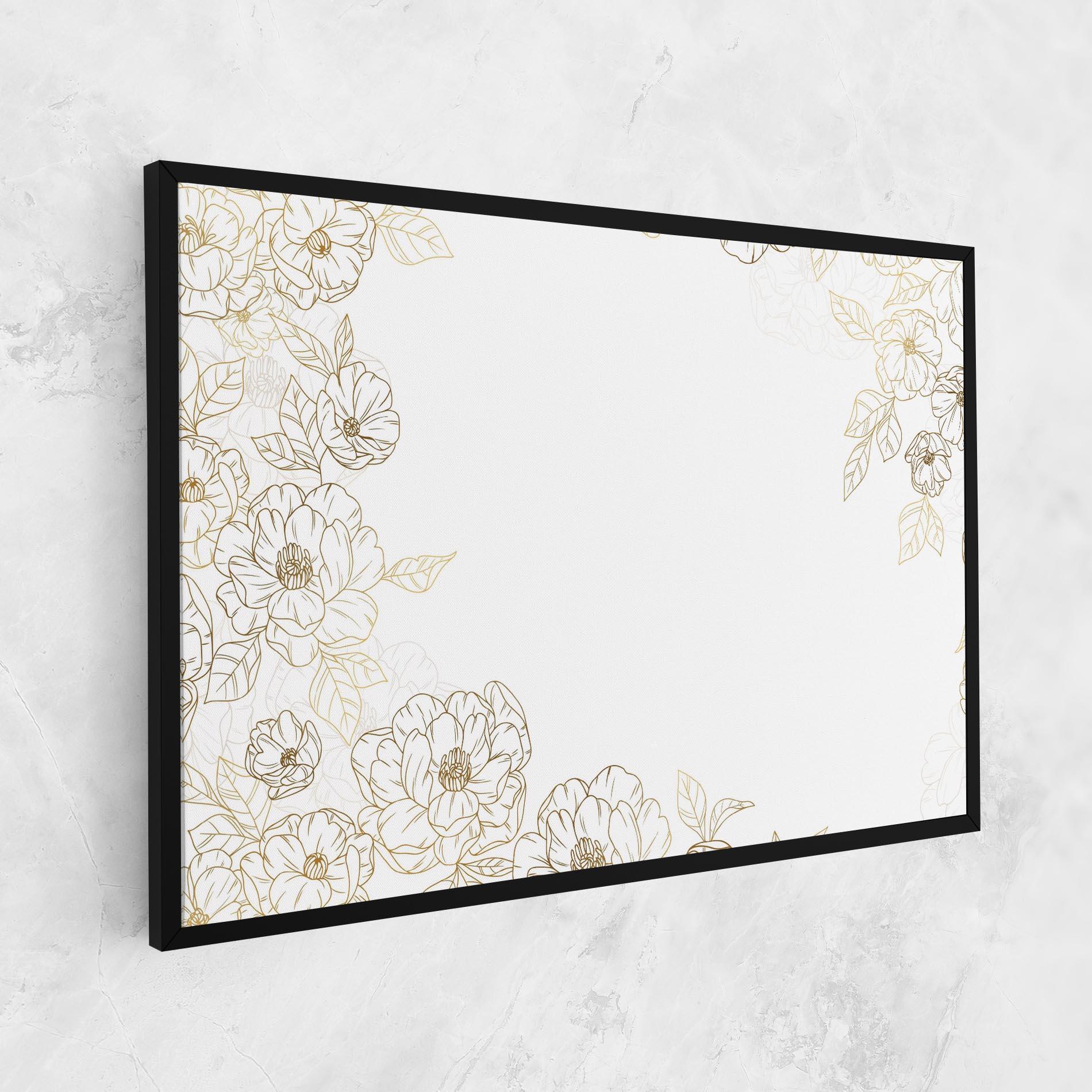 Leinwandbild Flower Gold Line mockup 1