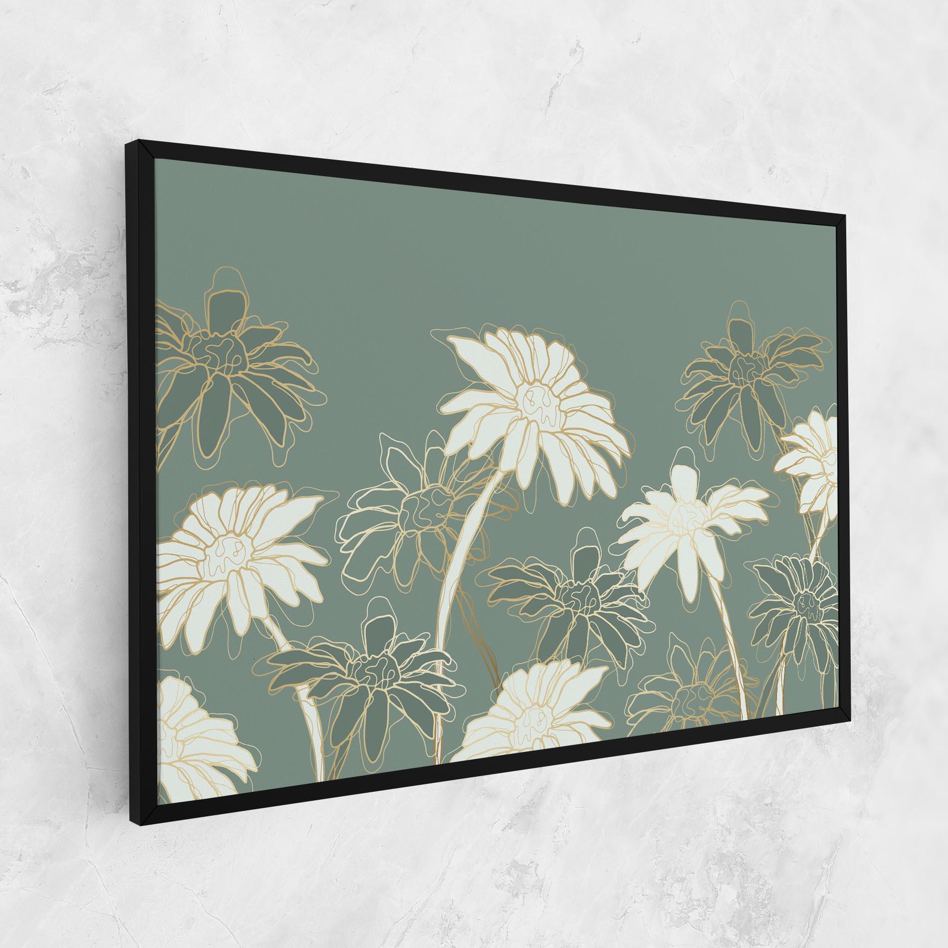 Leinwandbild Gold Green Line mockup 1