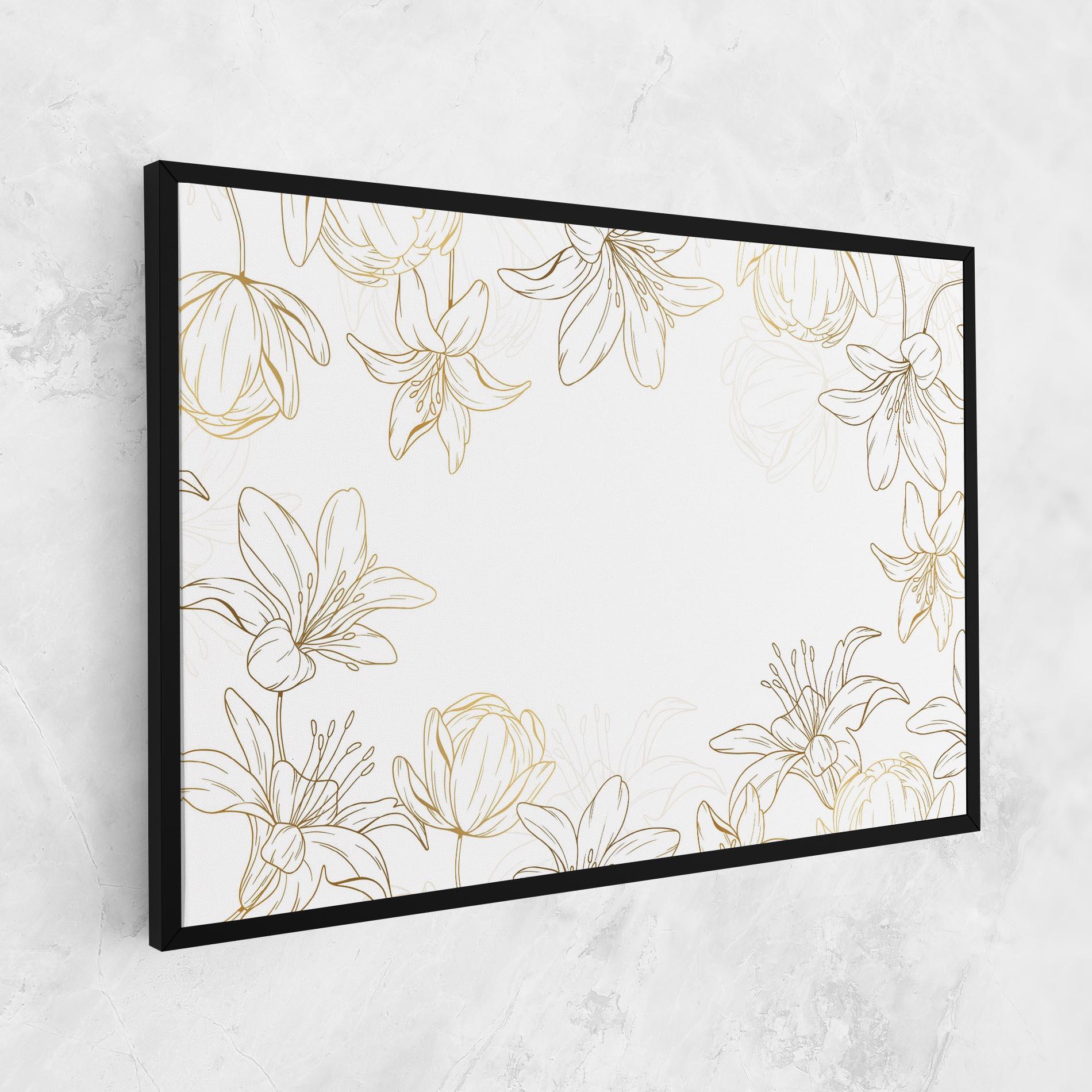 Leinwandbild Gold Line Flower mockup 1