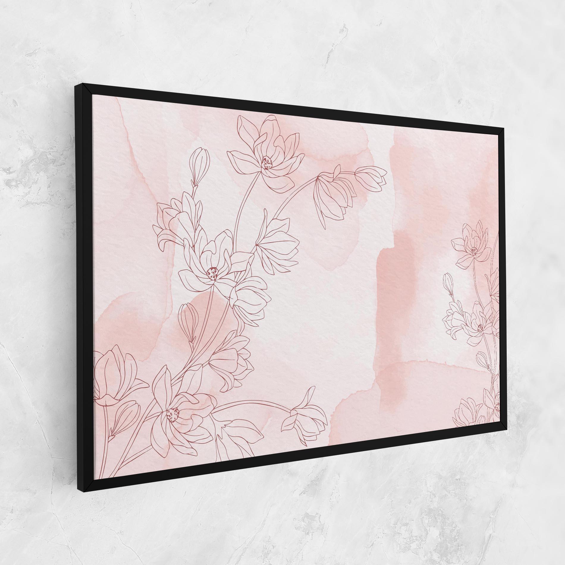 Leinwandbild Pink Flower Line mockup 1
