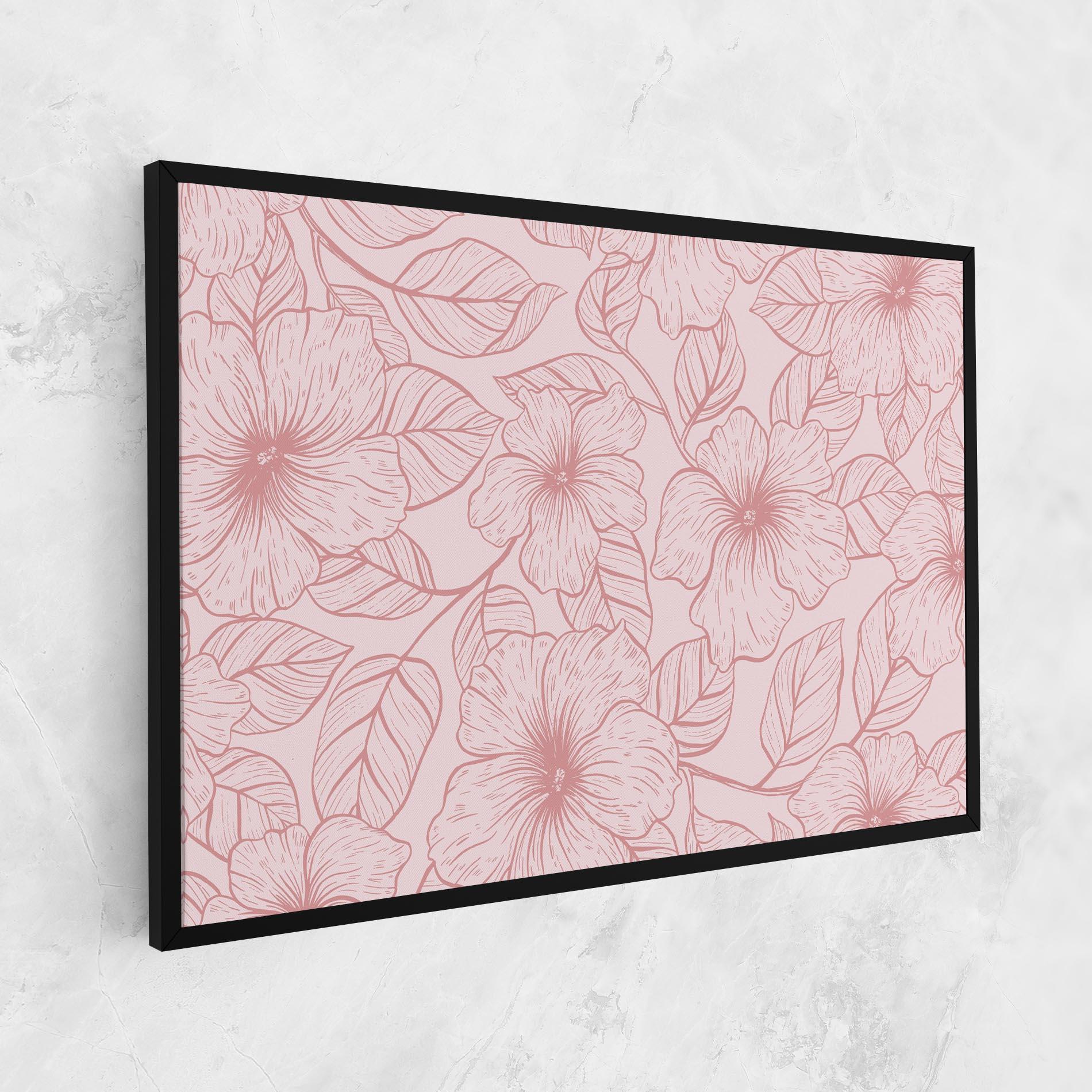 Leinwandbild Pink Line Flower mockup 1
