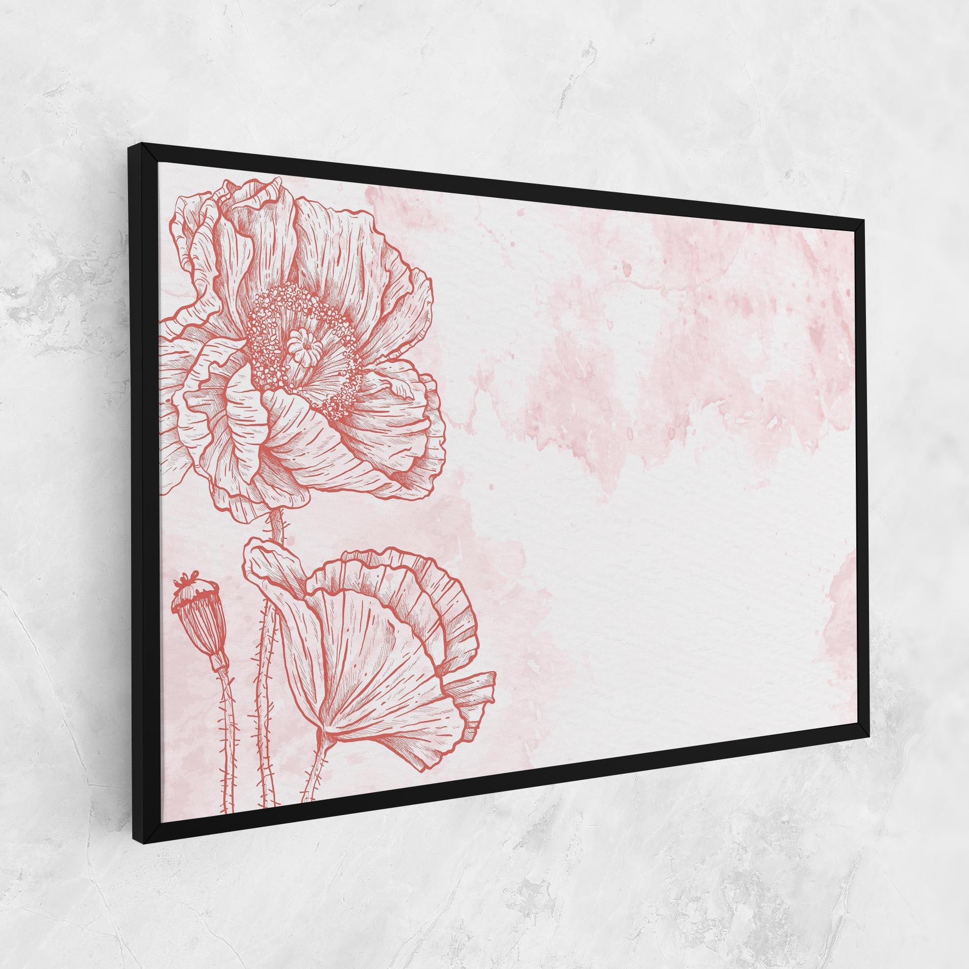 Leinwandbild Red Poppy Line mockup 1
