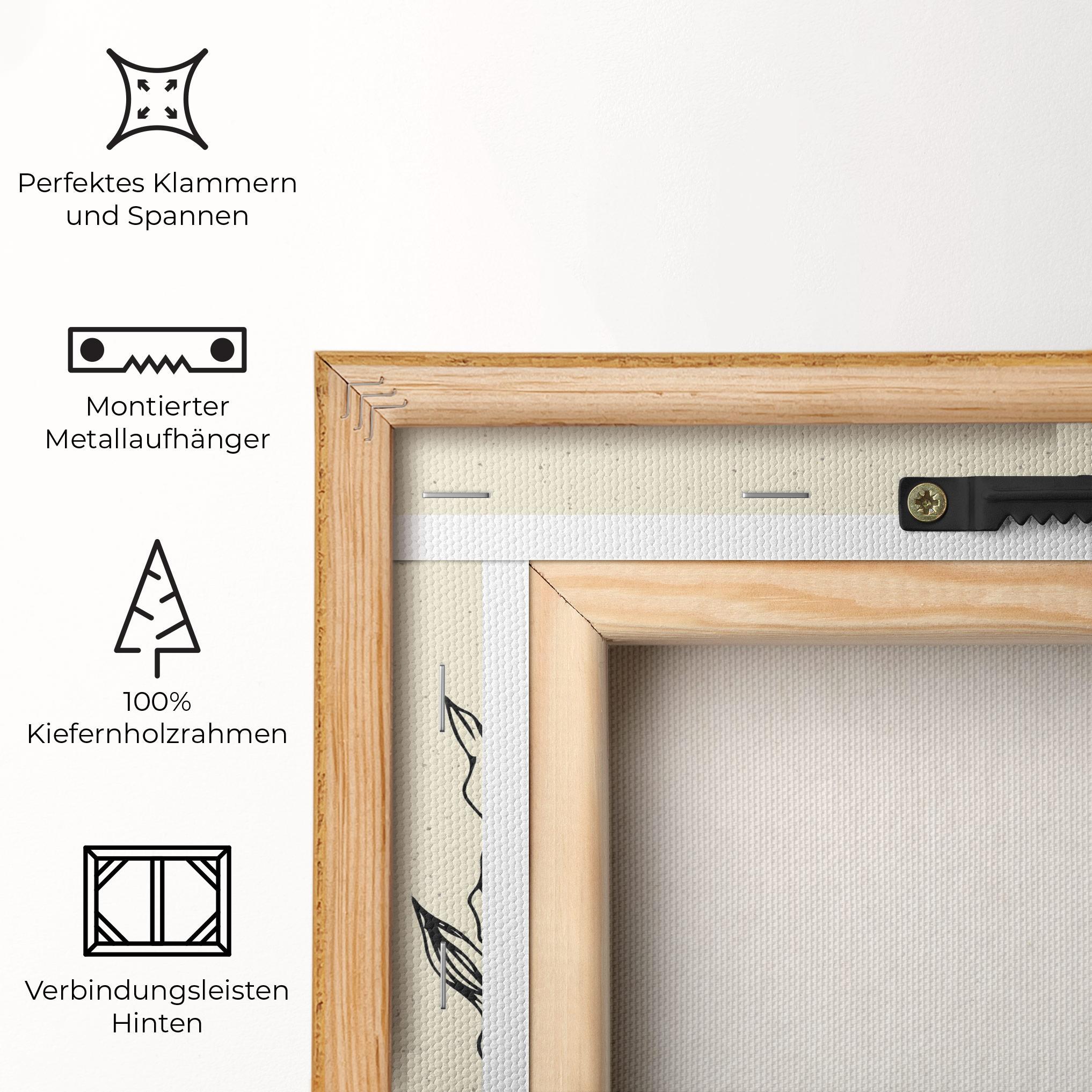 Leinwandbild Black Line Cream mockup 5