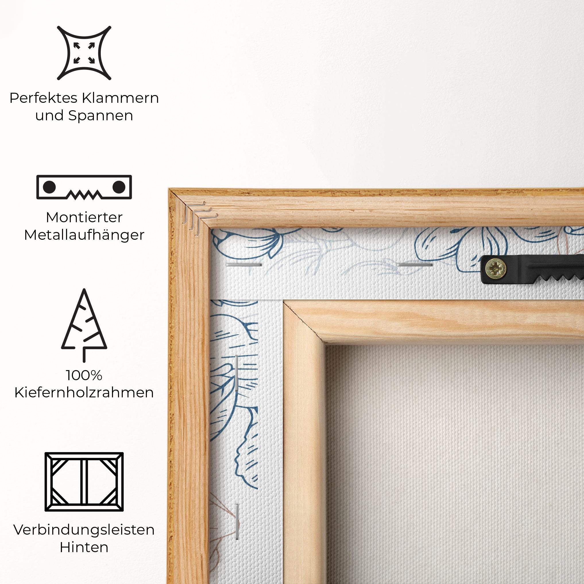 Leinwandbild Blue Cream Line mockup 5