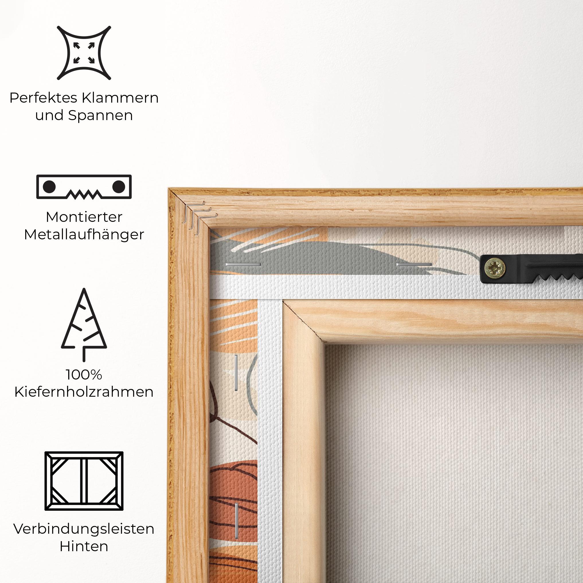 Leinwandbild Brown Line Plants mockup 5