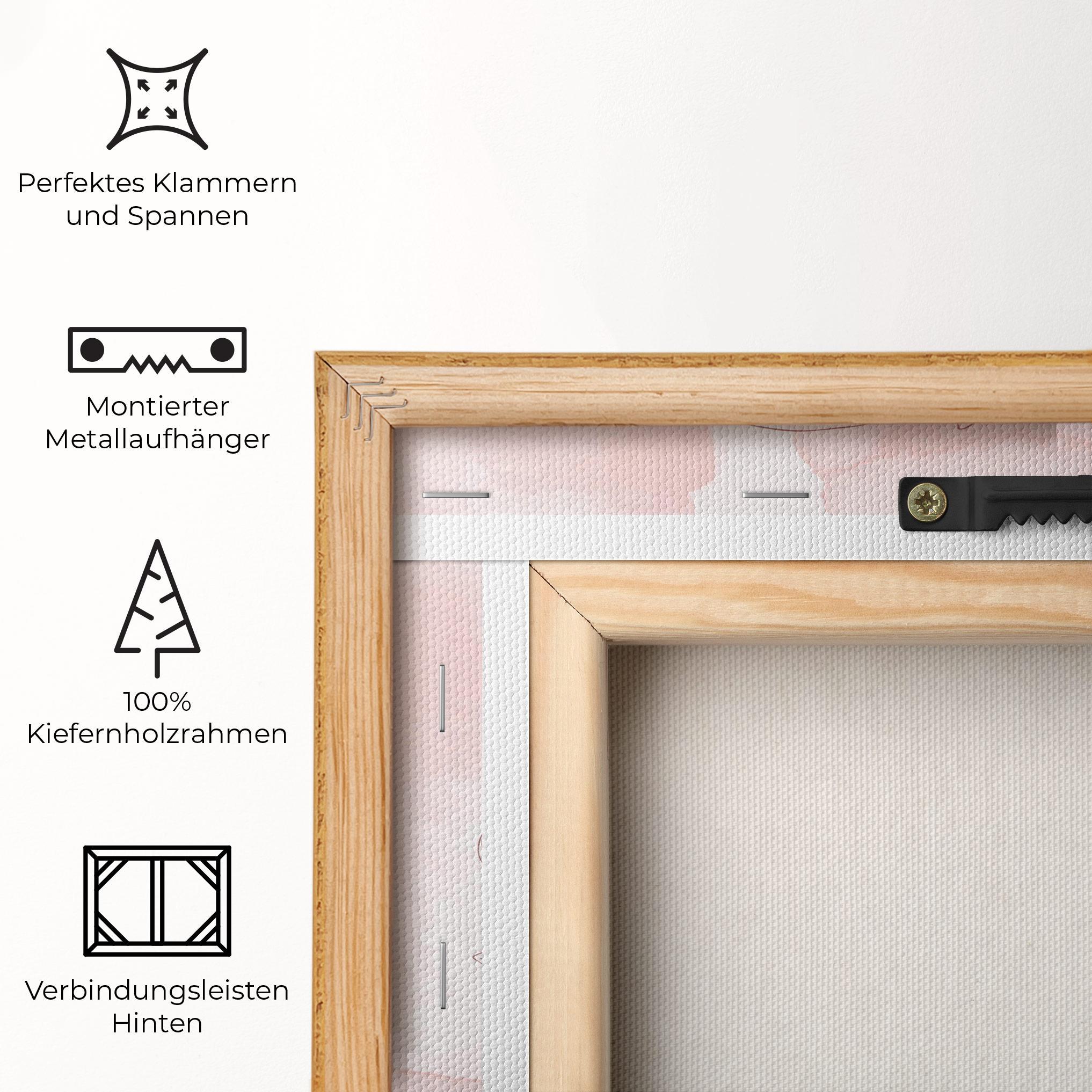 Leinwandbild Pink Flower Line mockup 5