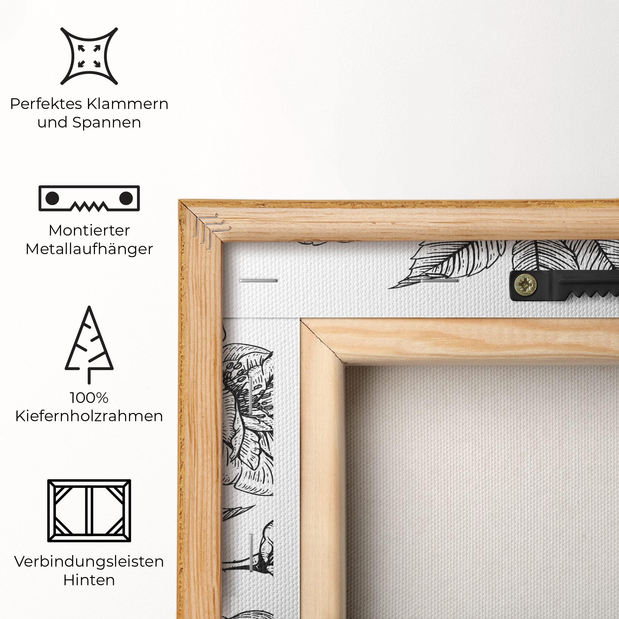 Leinwandbild Rose Black Line mockup 5
