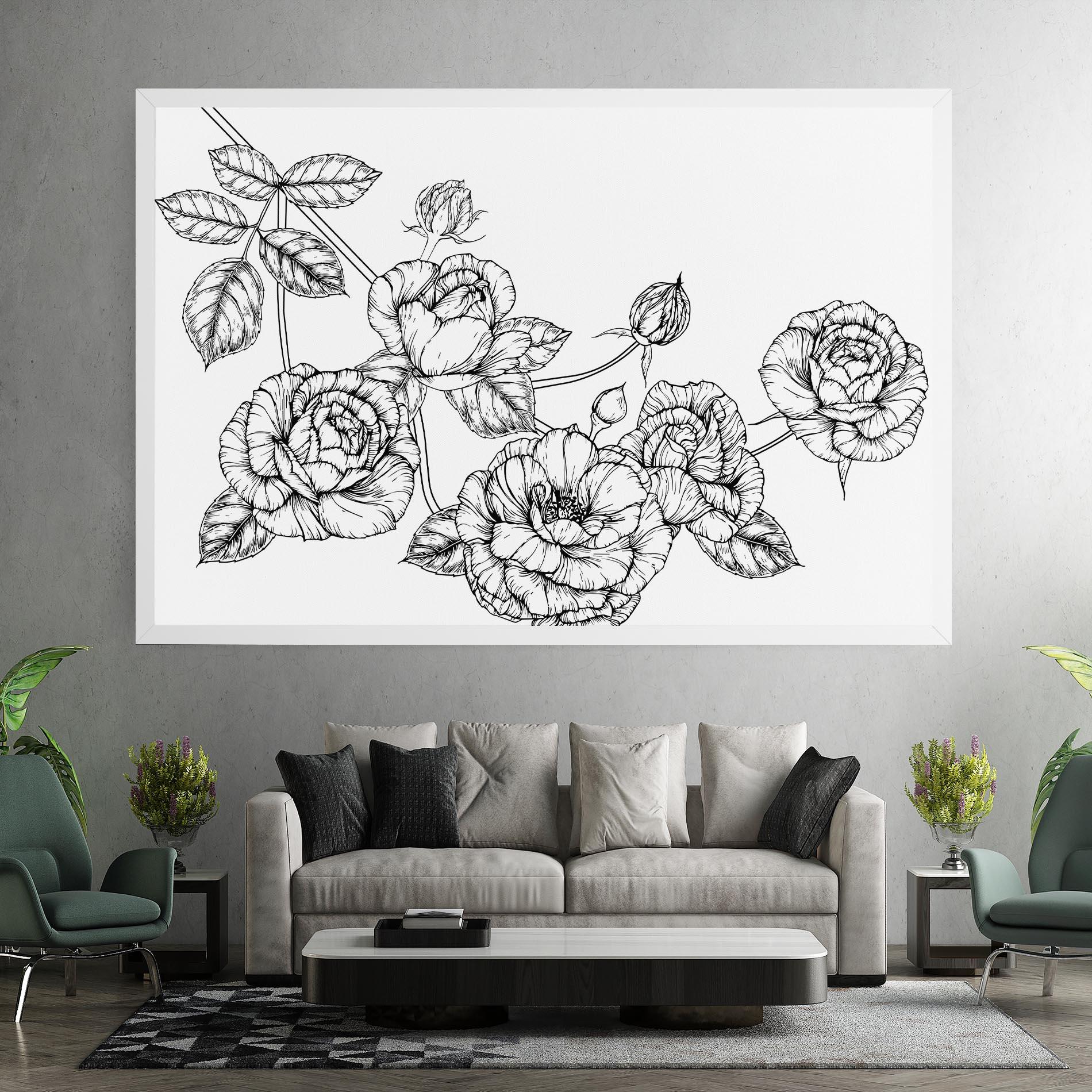 Leinwandbild Big Roses Line mockup 7