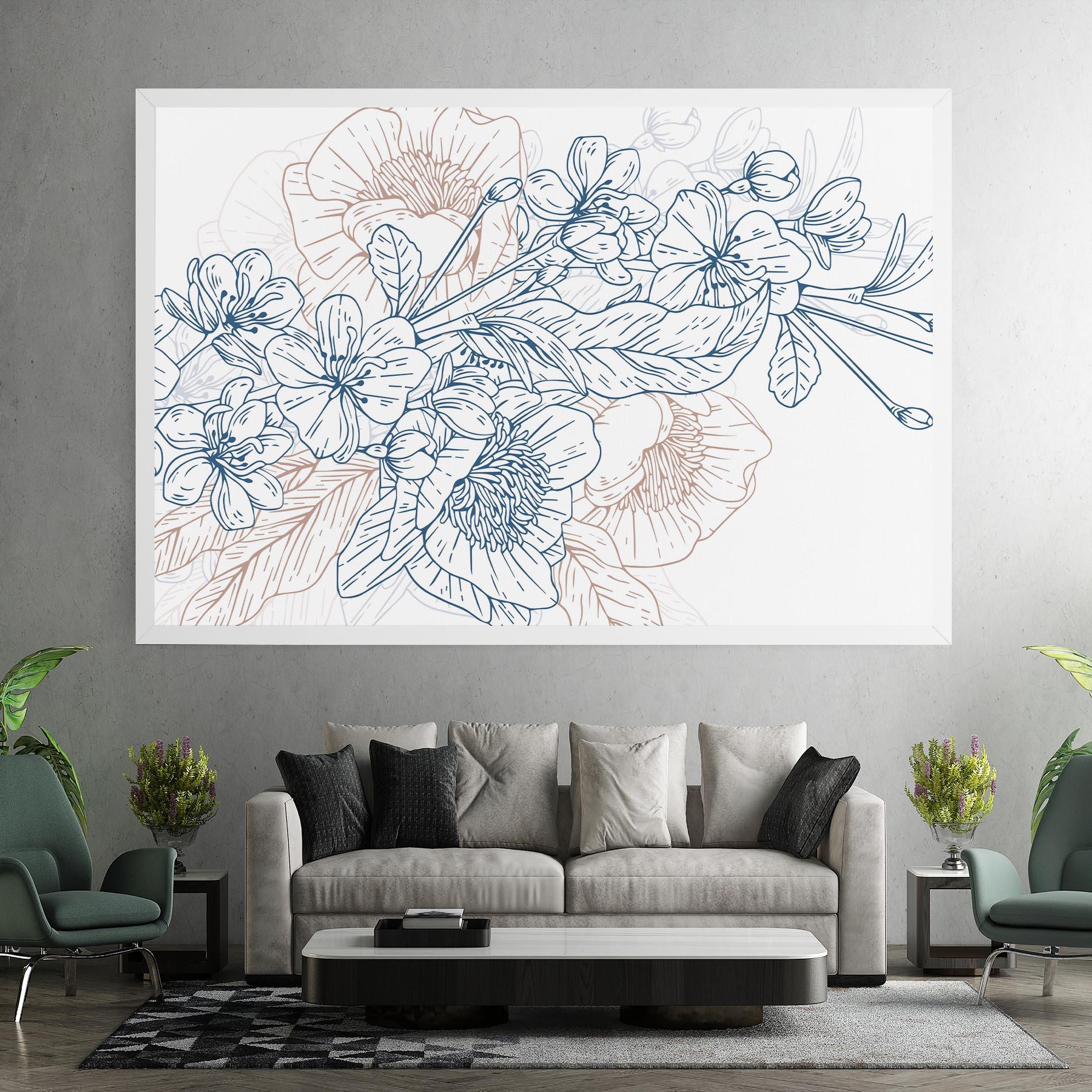 Leinwandbild Blue Cream Line mockup 7