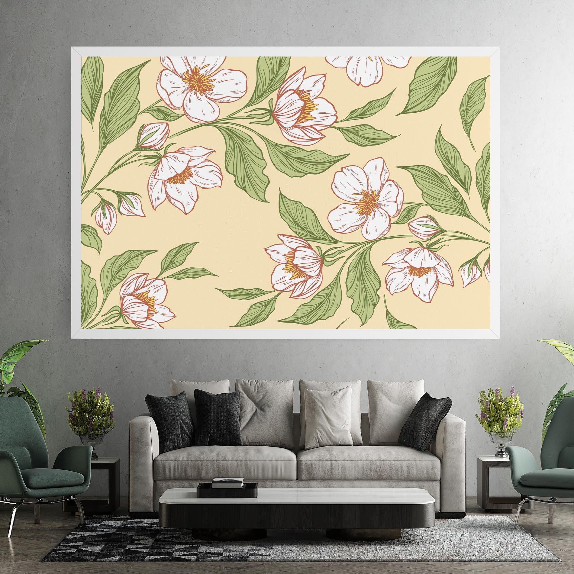 Leinwandbild Cream Flower White mockup 7