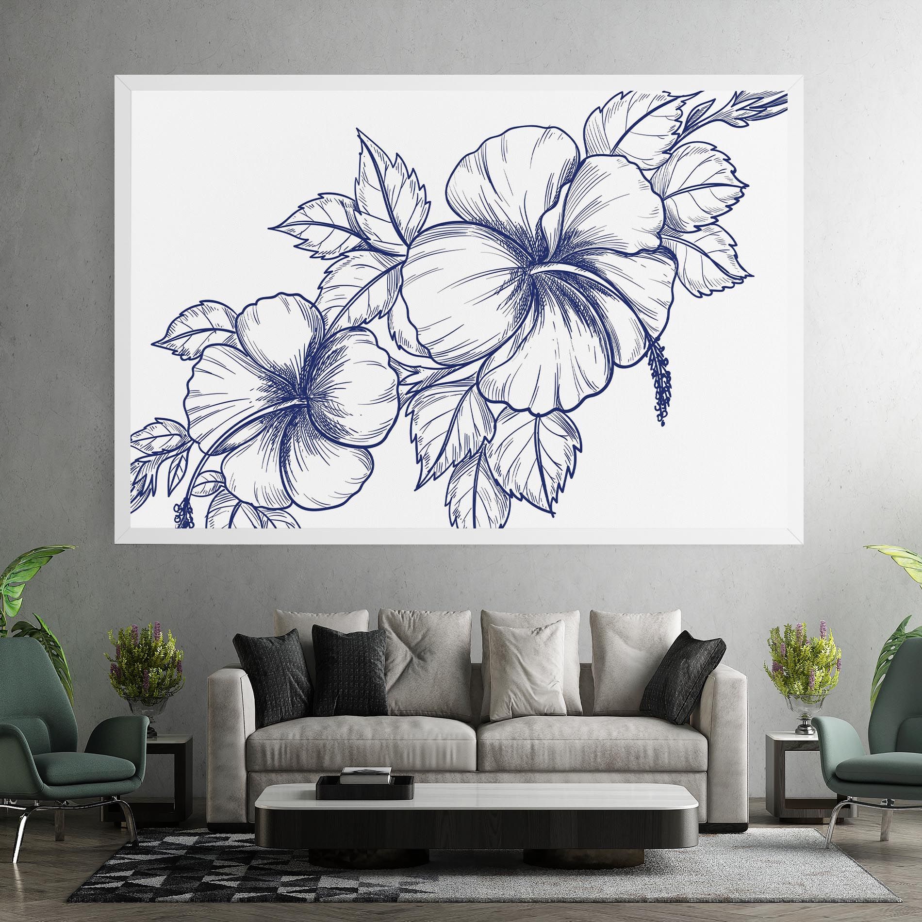 Dark Blue Line Flower mockup 7