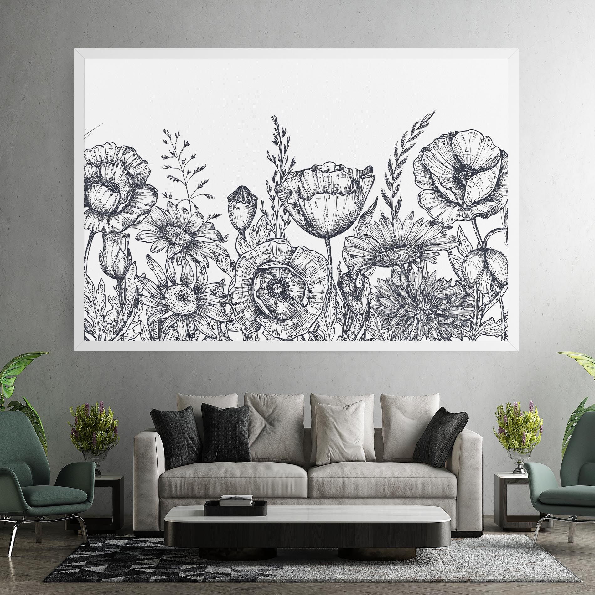 Flower Grey Line mockup 7