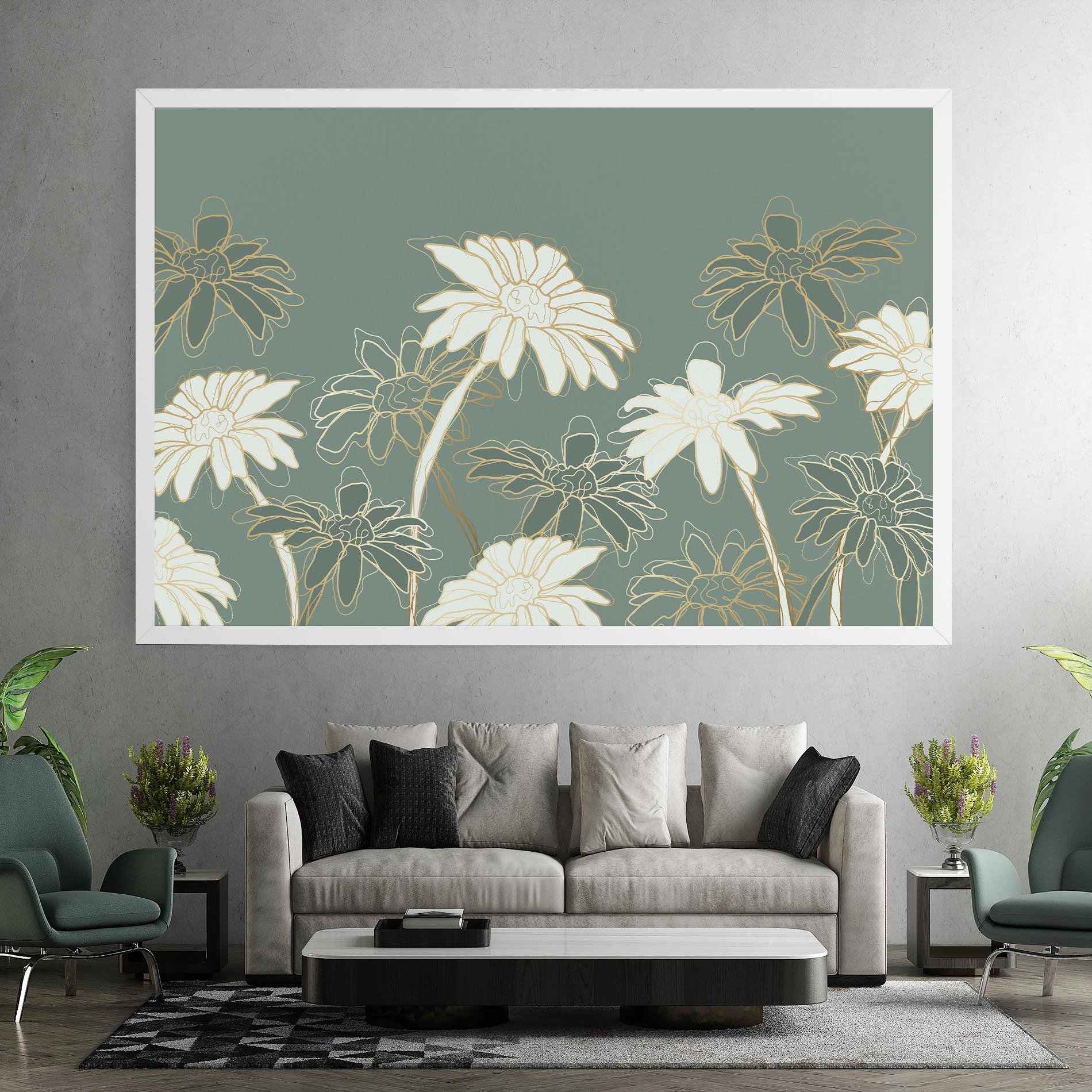 Leinwandbild Gold Green Line mockup 7