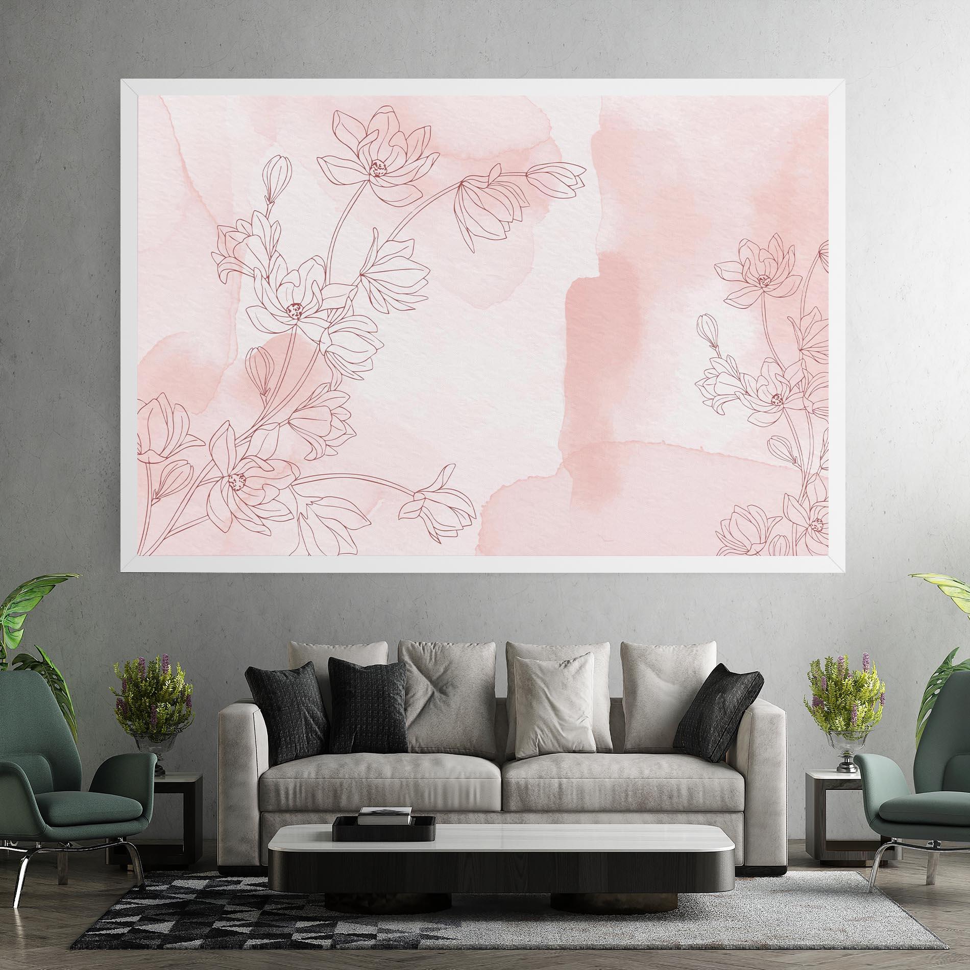 Leinwandbild Pink Flower Line mockup 7