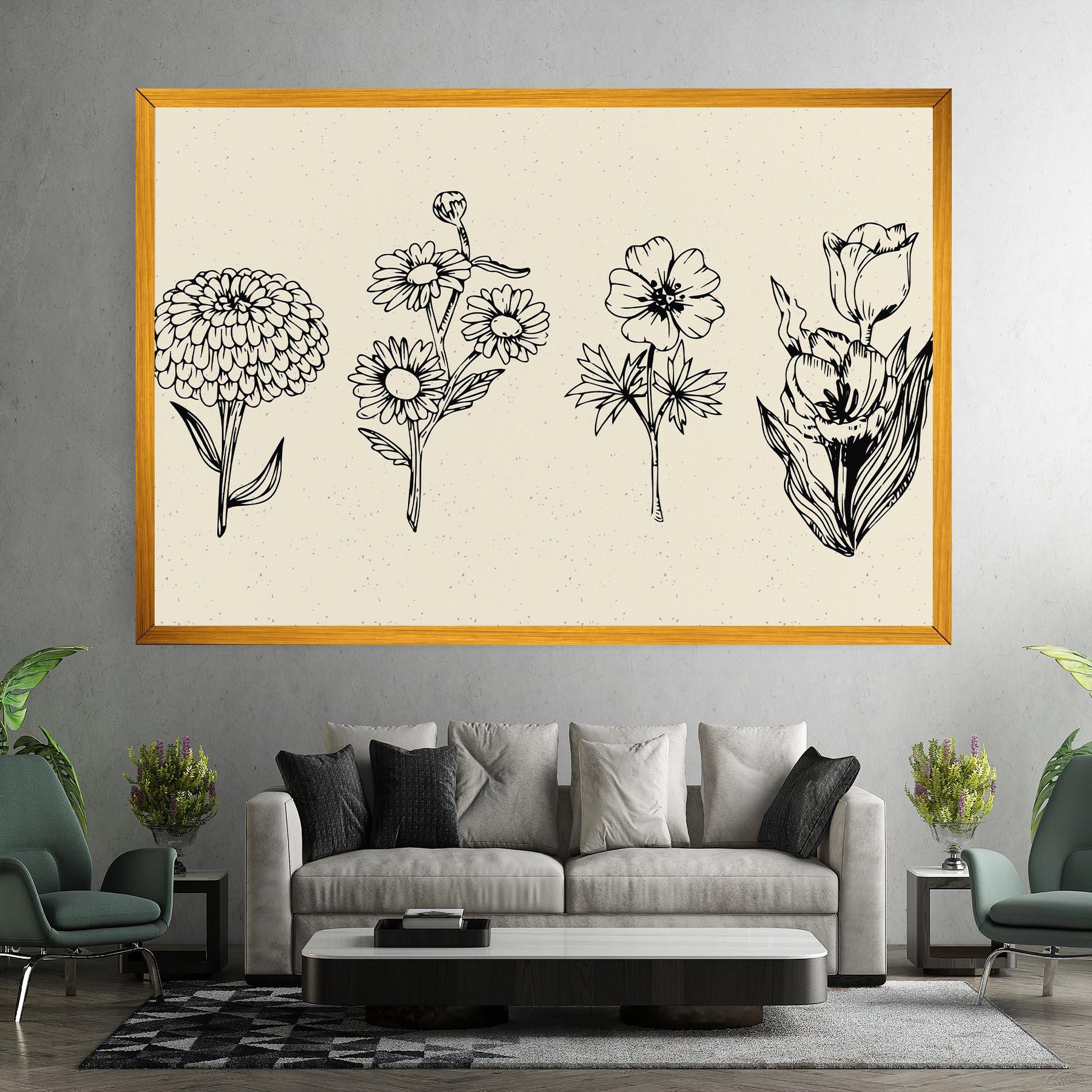 Leinwandbild Black Line Cream mockup 7