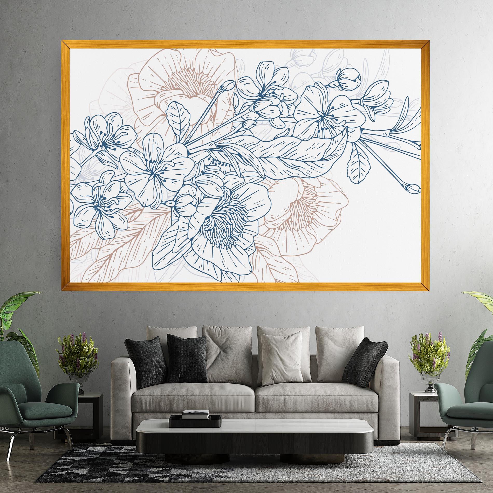 Leinwandbild Blue Cream Line mockup 7