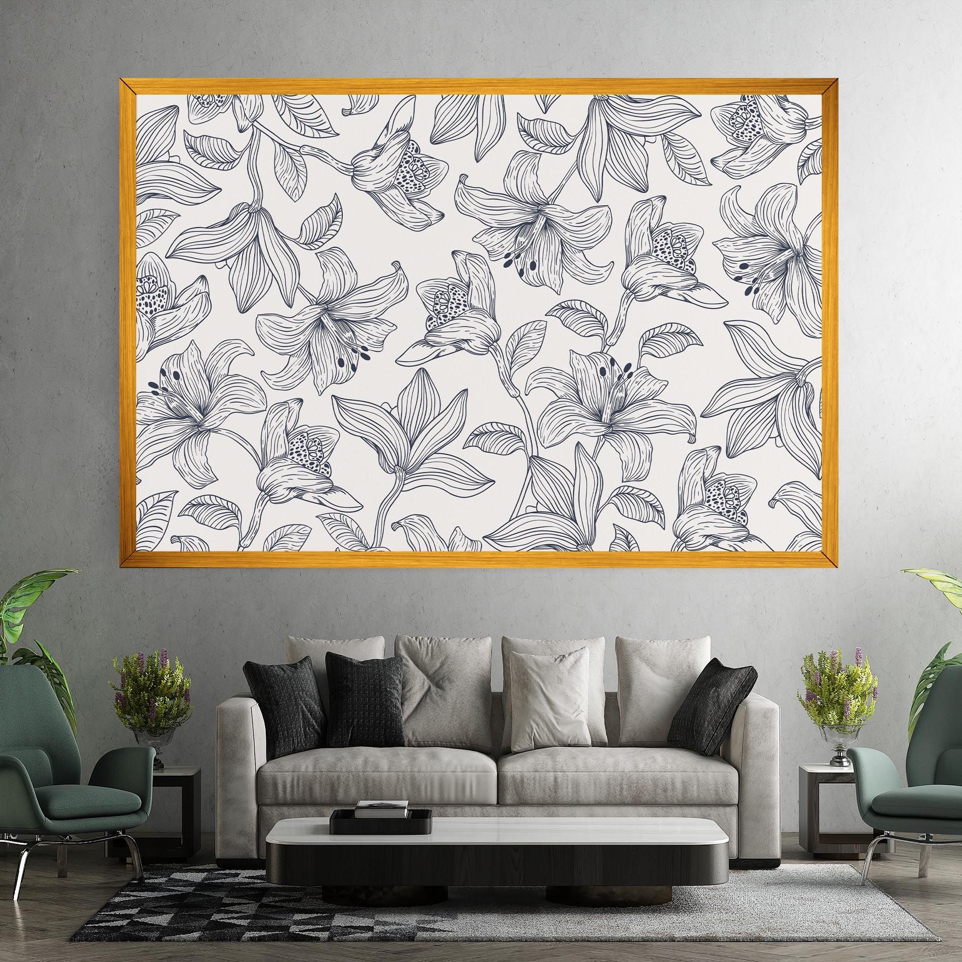 Blue Patern Flower mockup 7