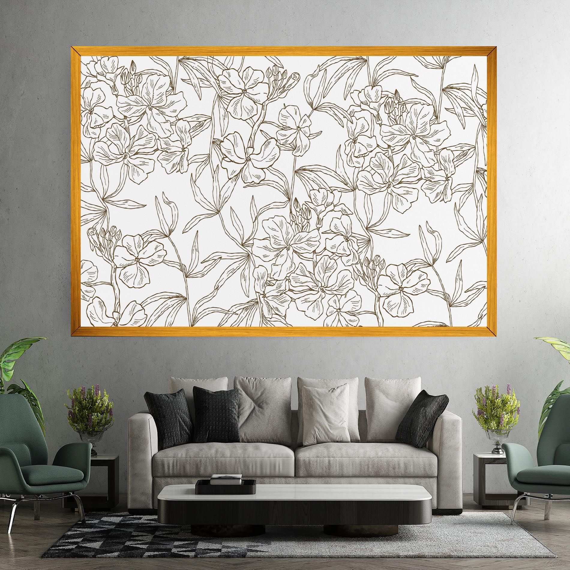 Flower Brown Line mockup 7