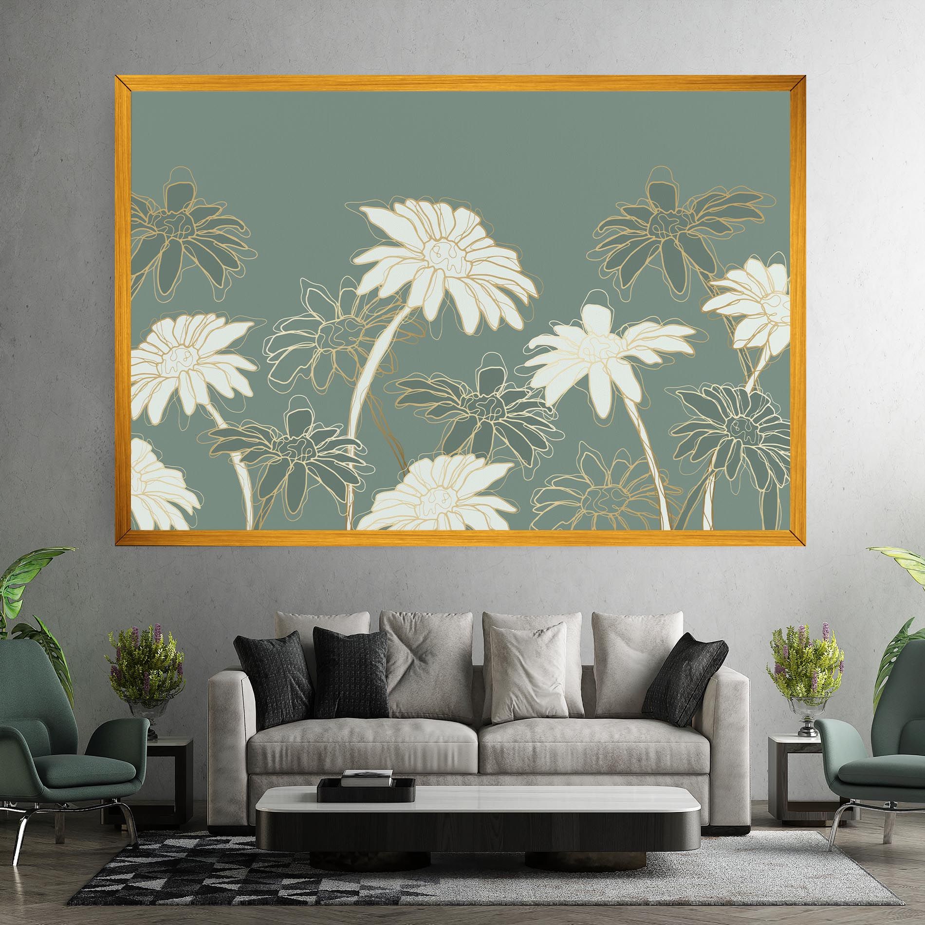 Gold Green Line mockup 7