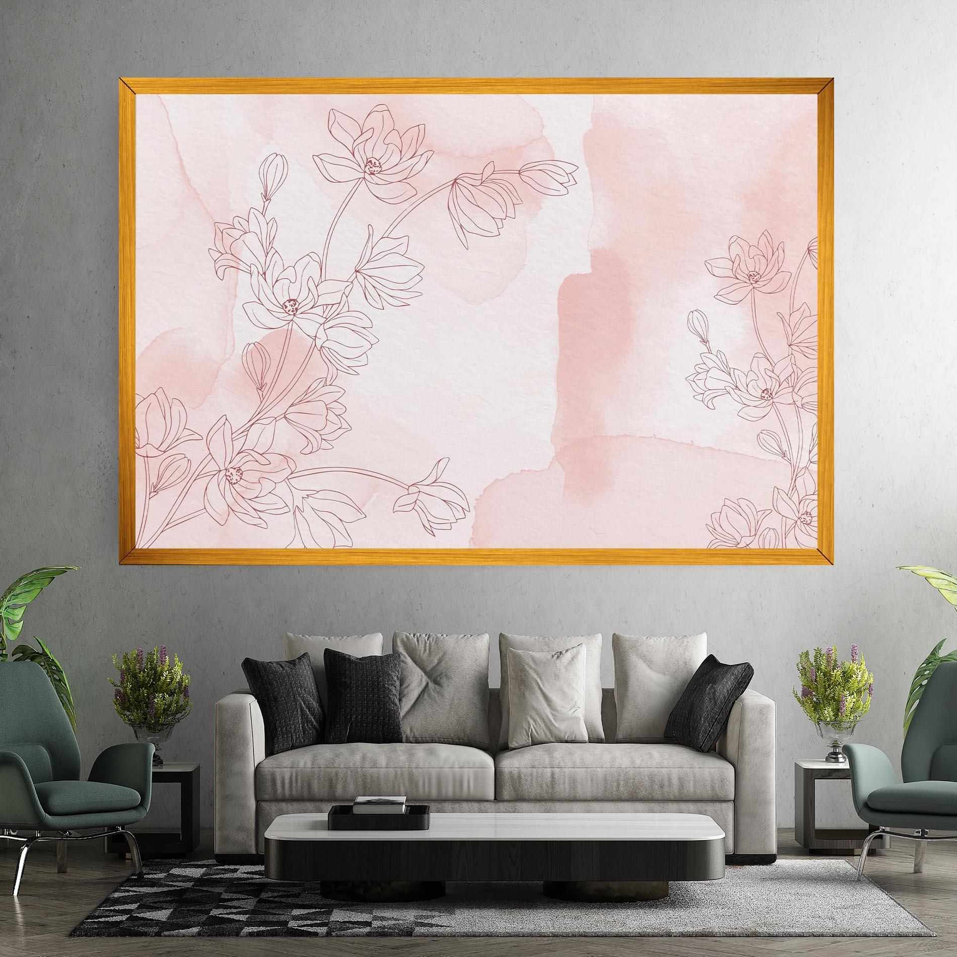 Leinwandbild Pink Flower Line mockup 7