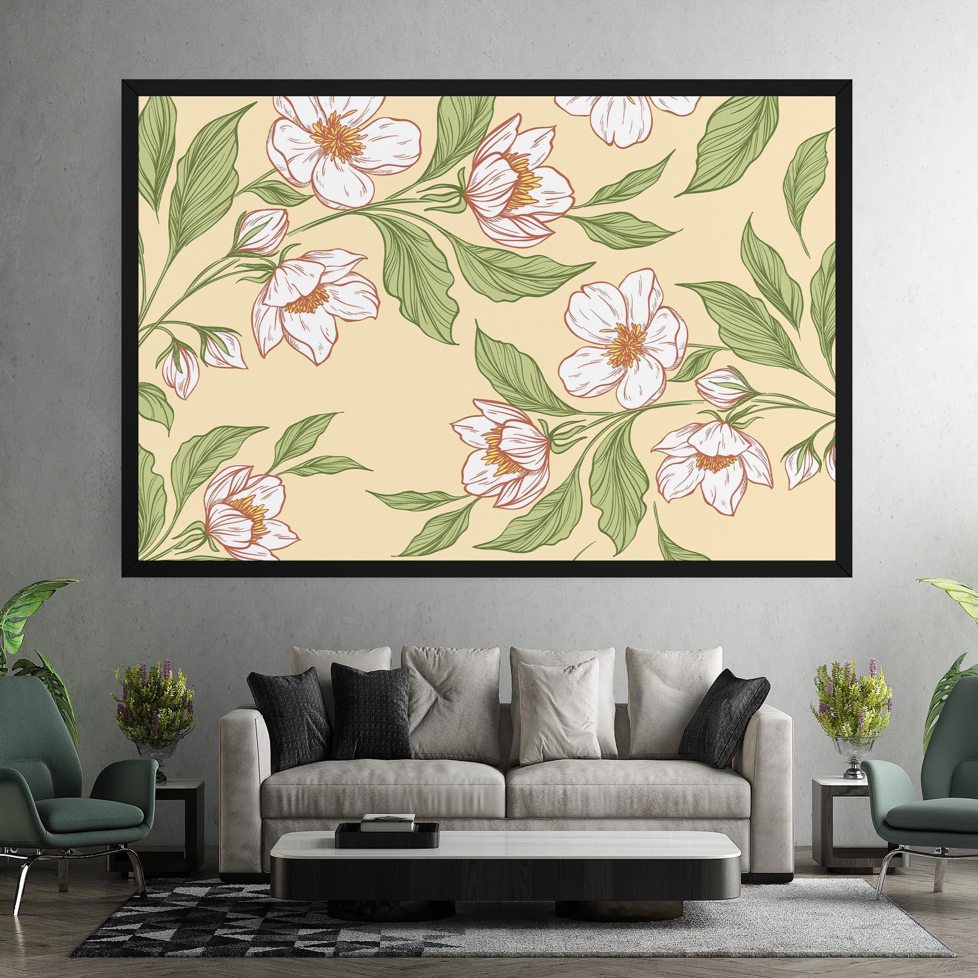 Leinwandbild Cream Flower White mockup 7
