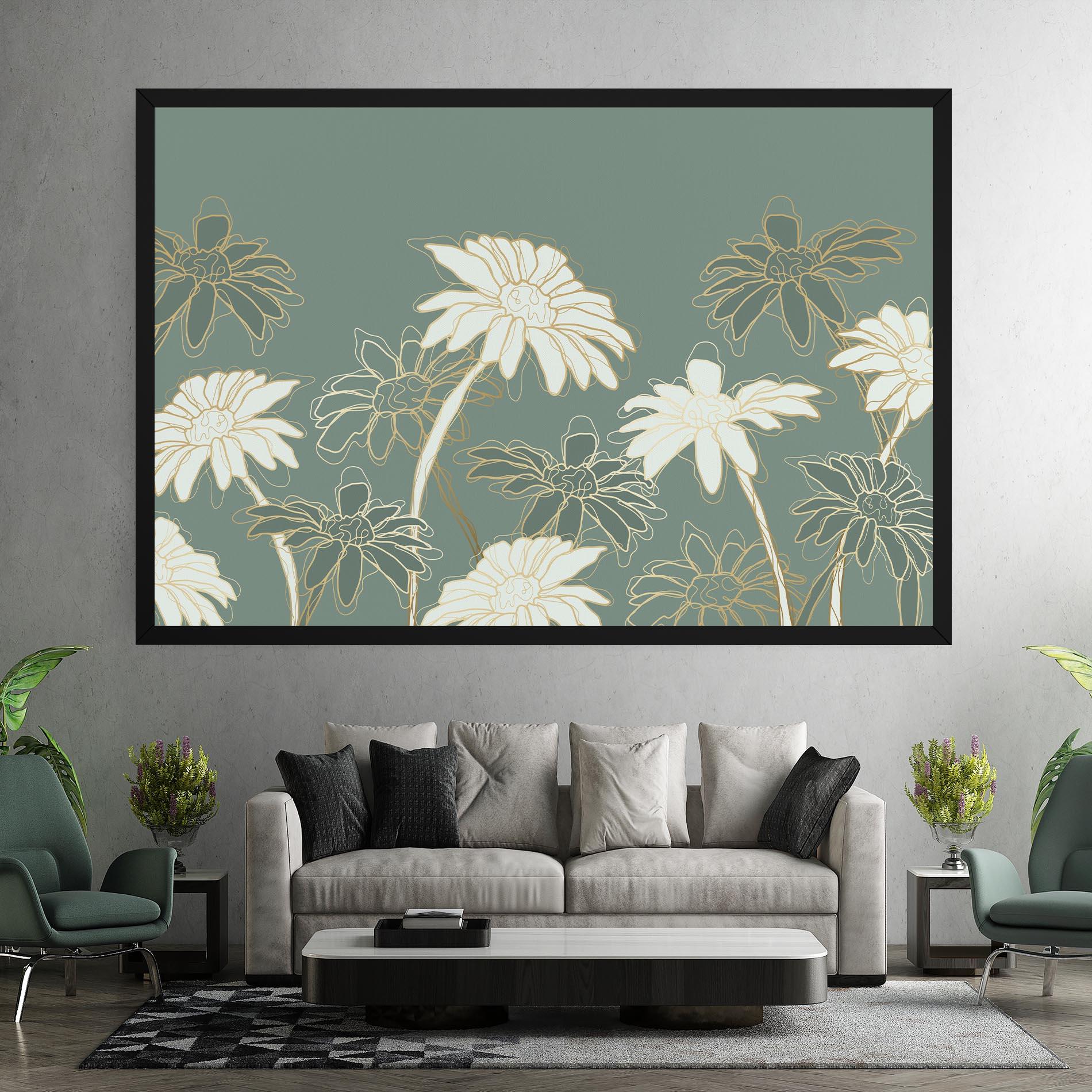 Leinwandbild Gold Green Line mockup 7