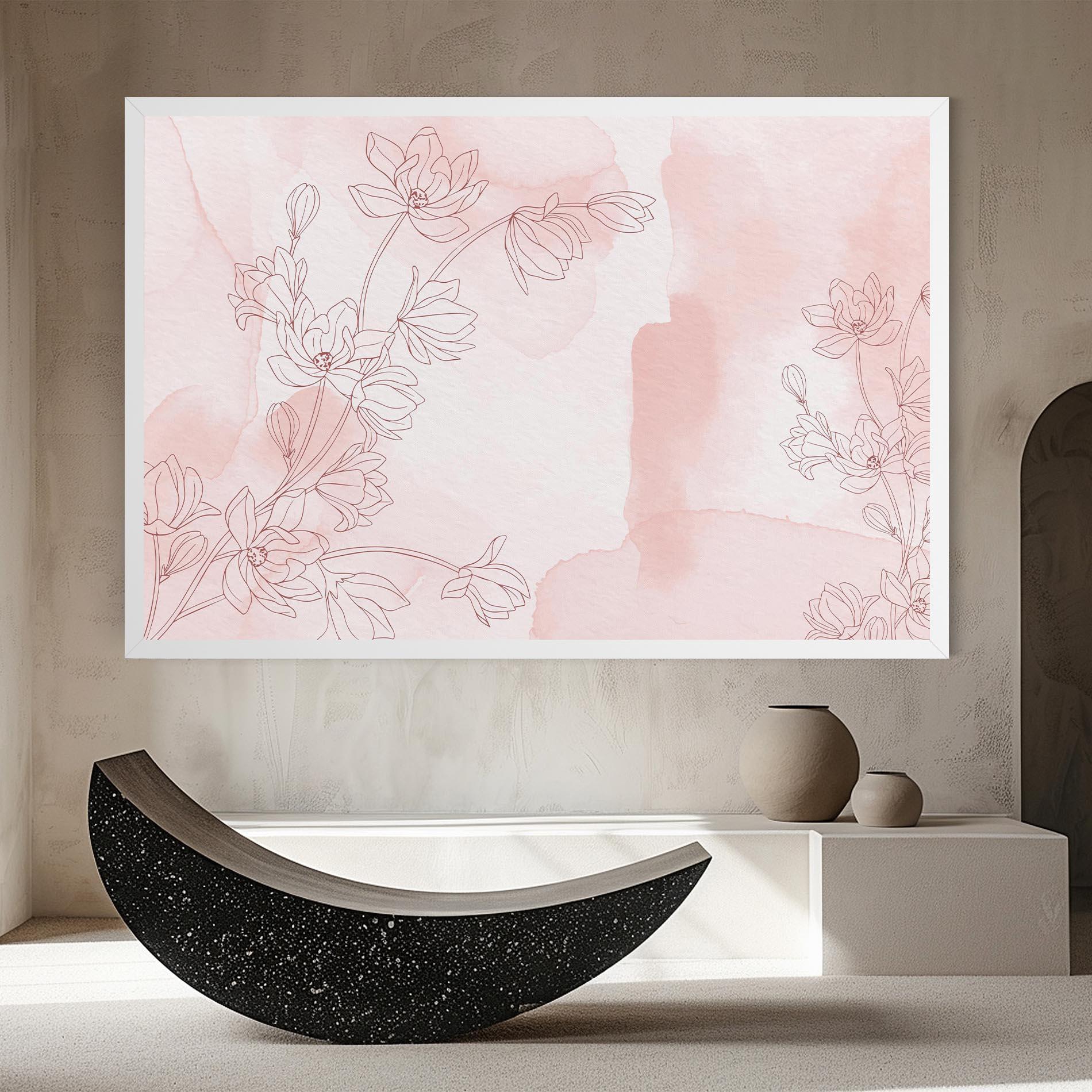 Leinwandbild Pink Flower Line mockup 8