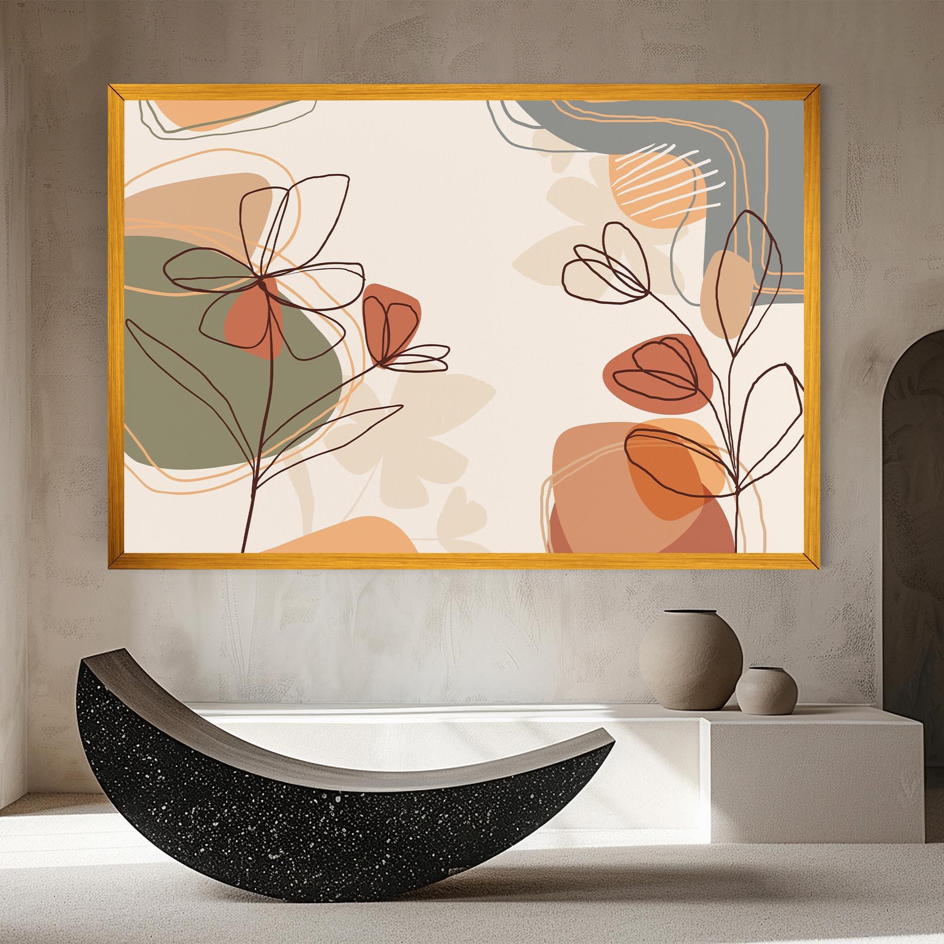 Leinwandbild Brown Line Plants mockup 8