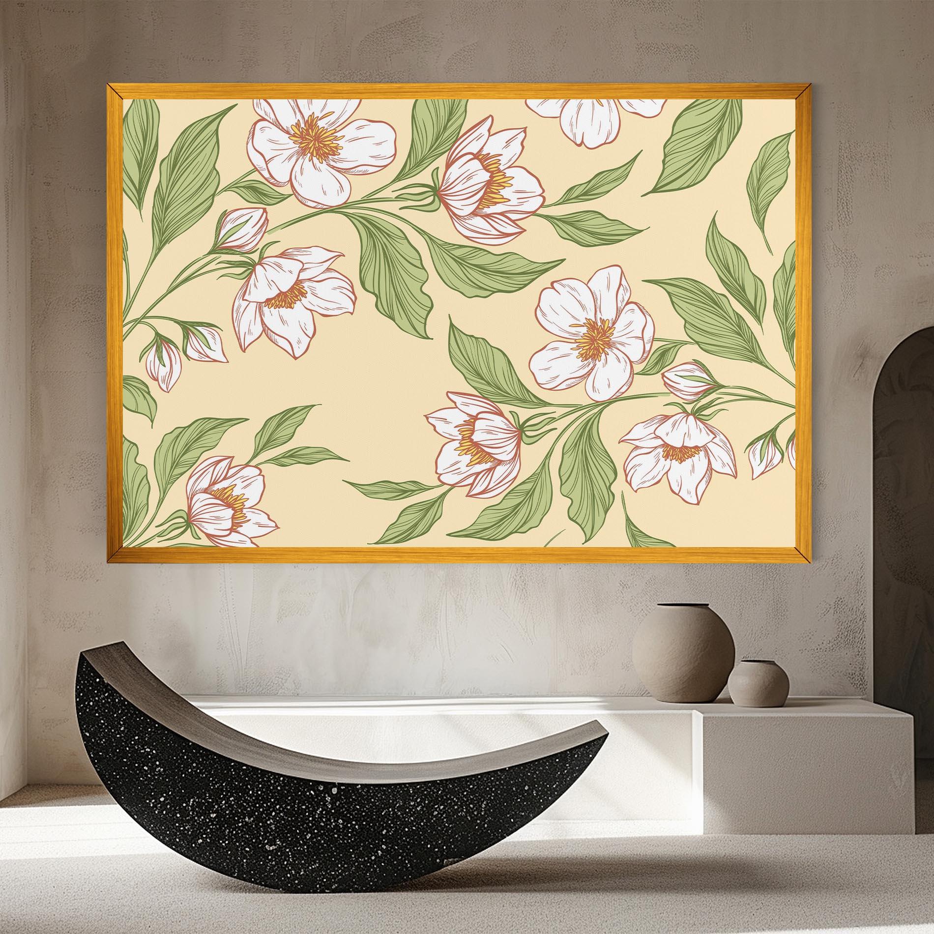 Leinwandbild Cream Flower White mockup 8