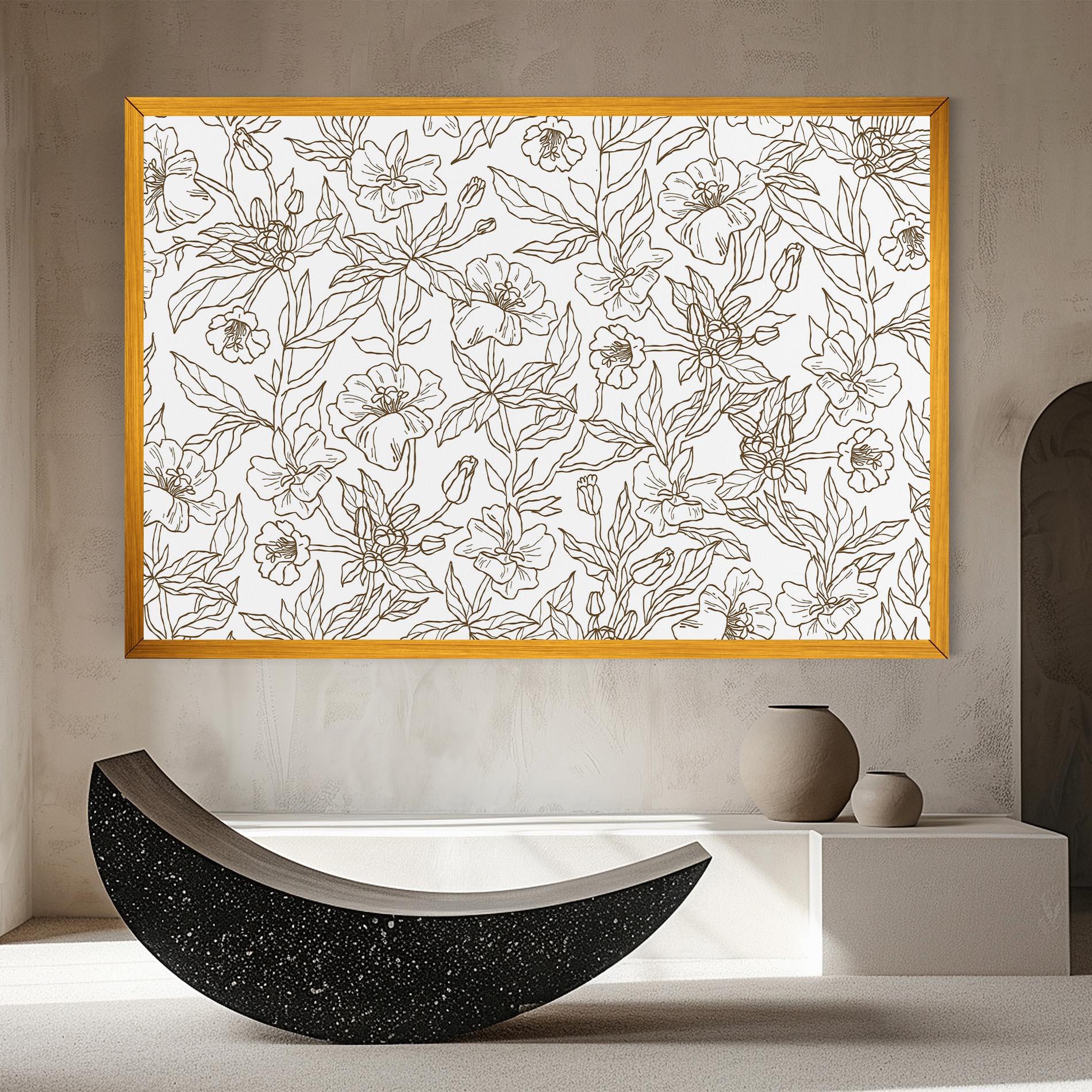 Leinwandbild Cream Line Flowers mockup 8