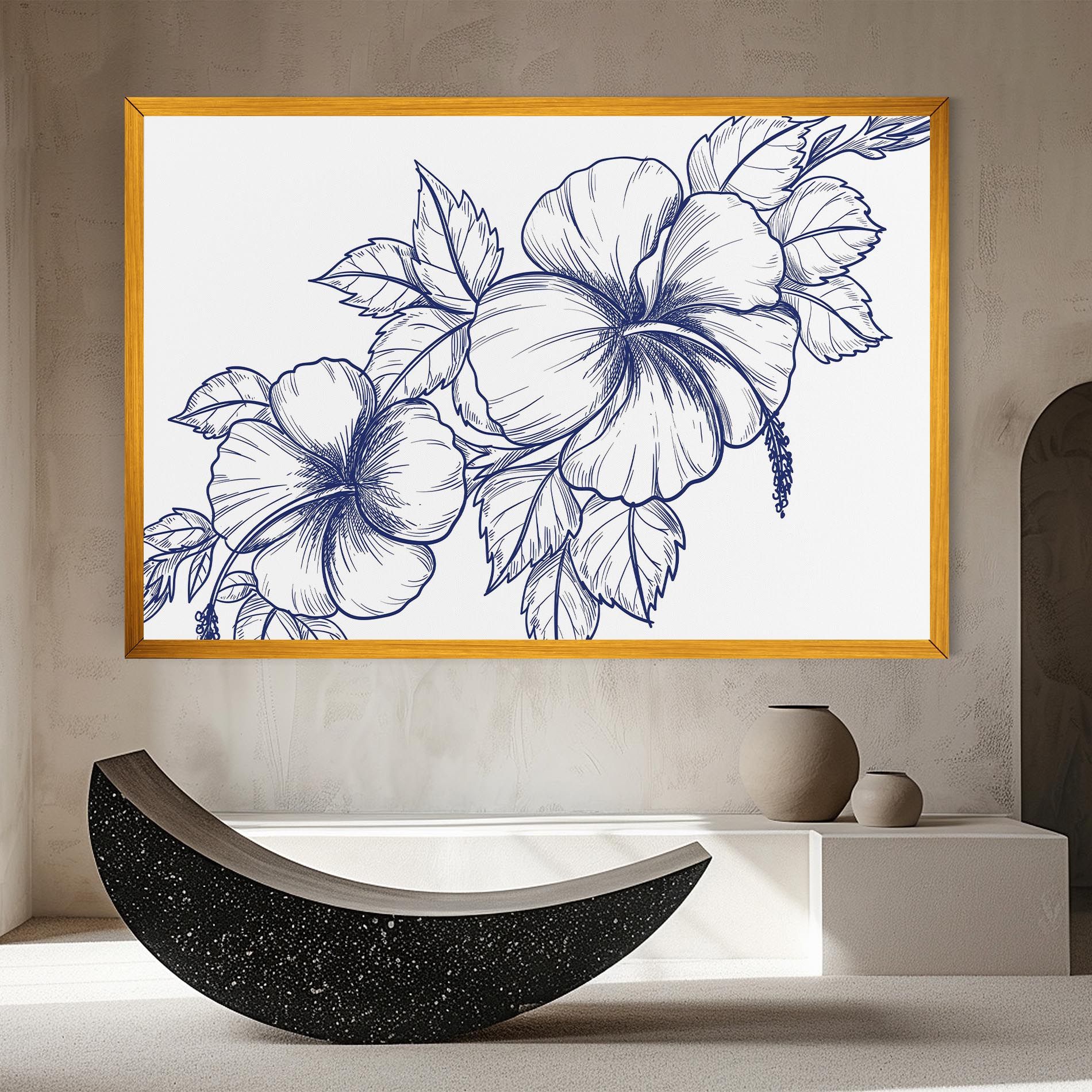 Dark Blue Line Flower mockup 8